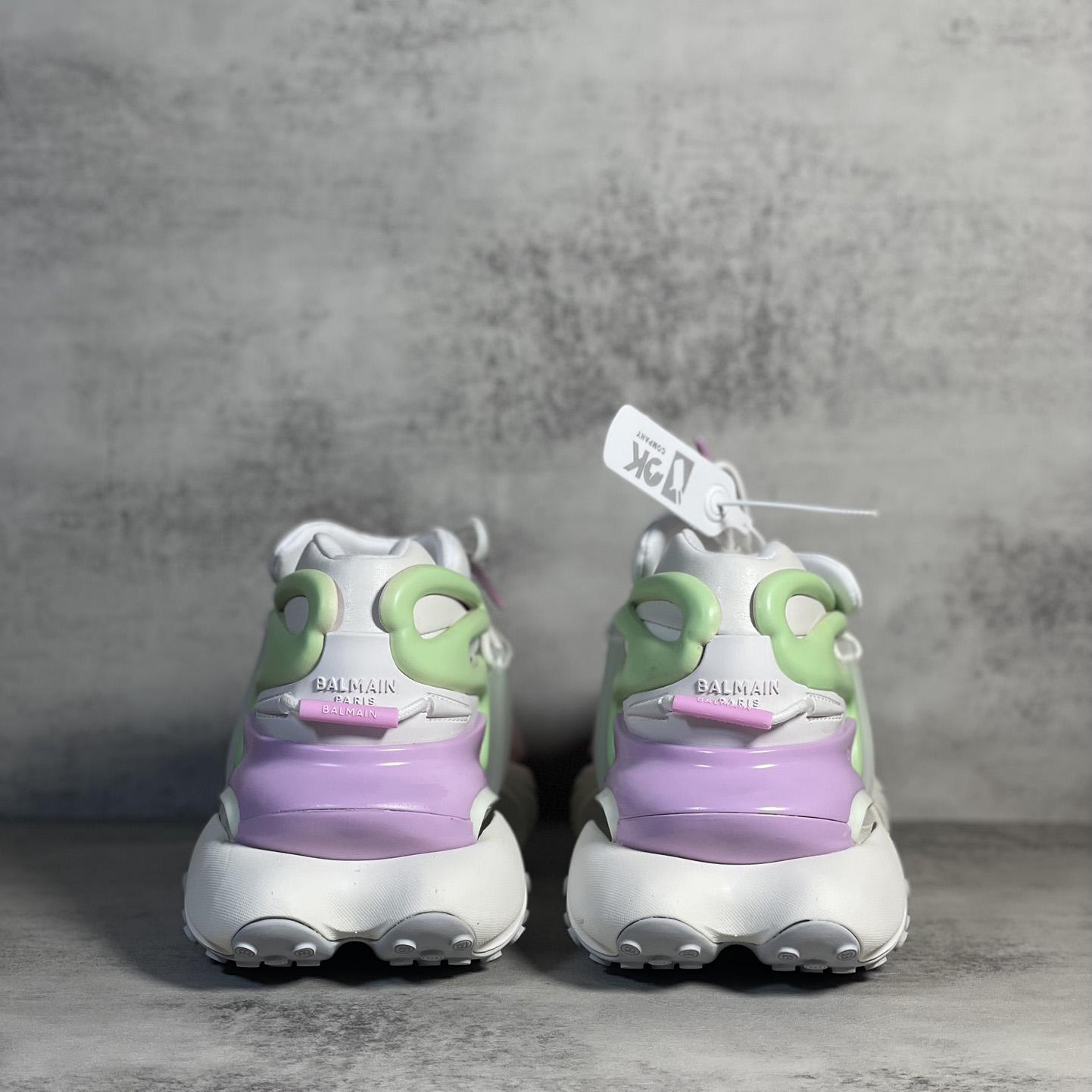 Balmain Pink Unicorn Panelled Sneakers - FashionPlug