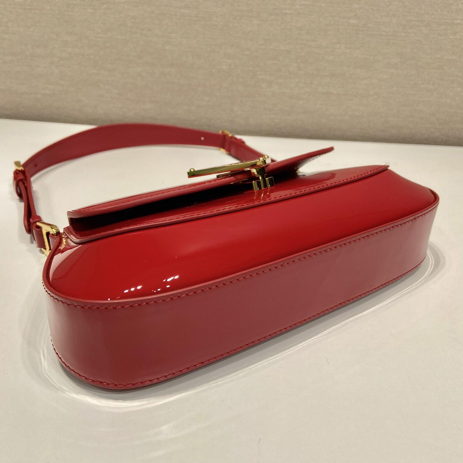 Prada Brushed Leather Shoulder Bag （24-11-4cm） - FashionPlug