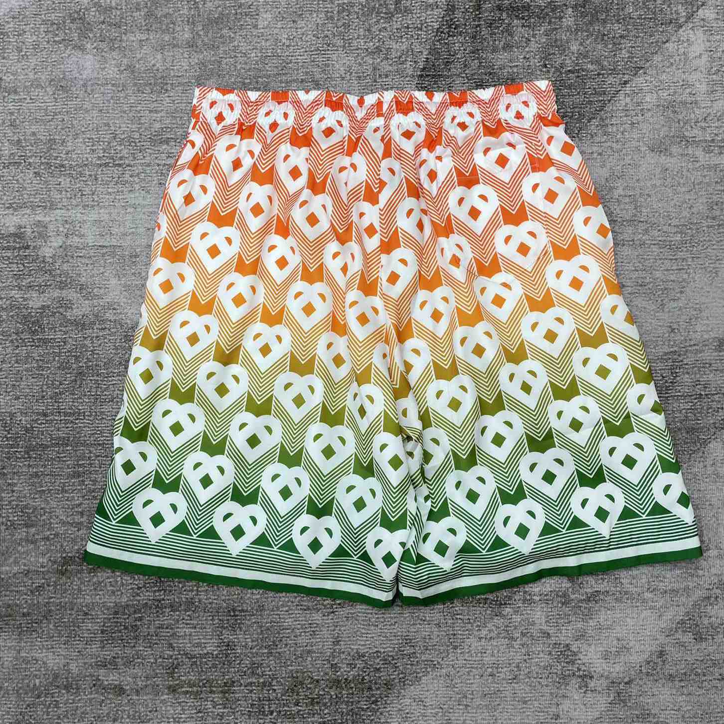 Casablanca Silk Shorts With Drawstring 'Heart Monogram Gradient'   CA3485 - FashionPlug