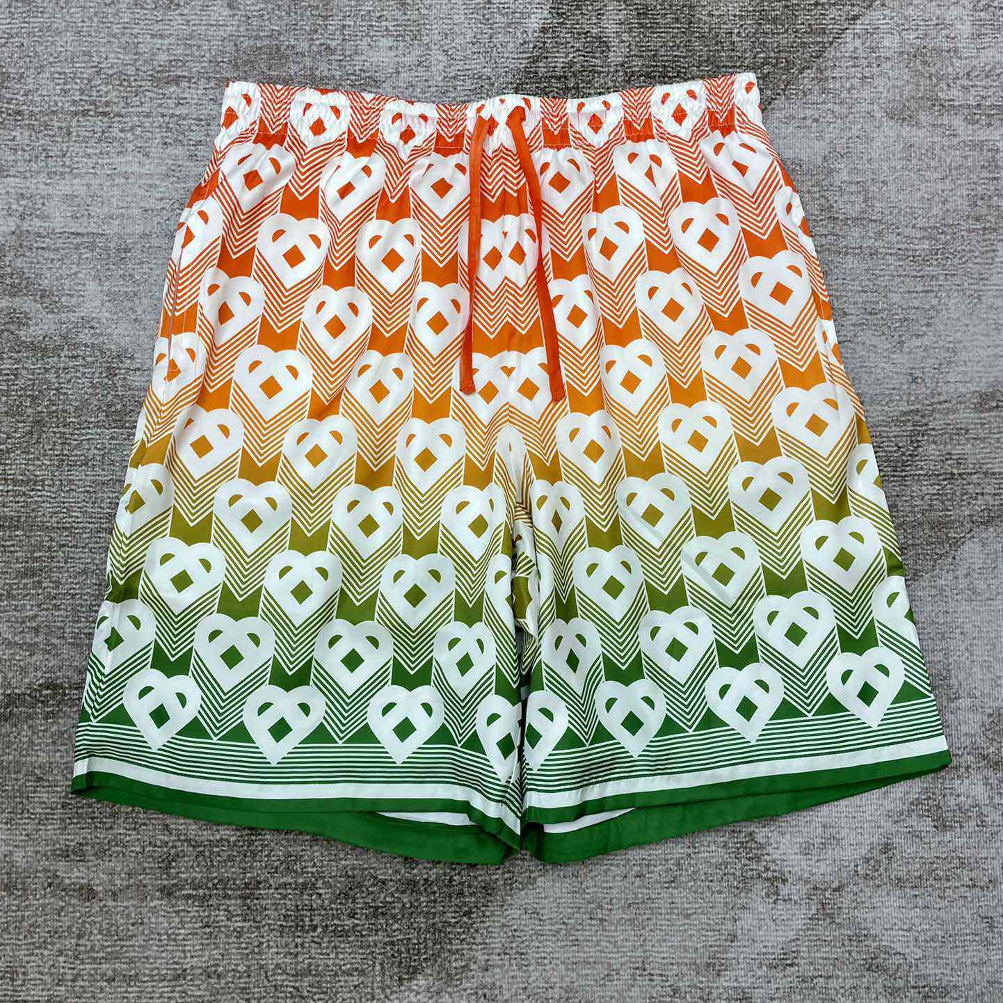 Casablanca Silk Shorts With Drawstring 'Heart Monogram Gradient'   CA3485 - FashionPlug