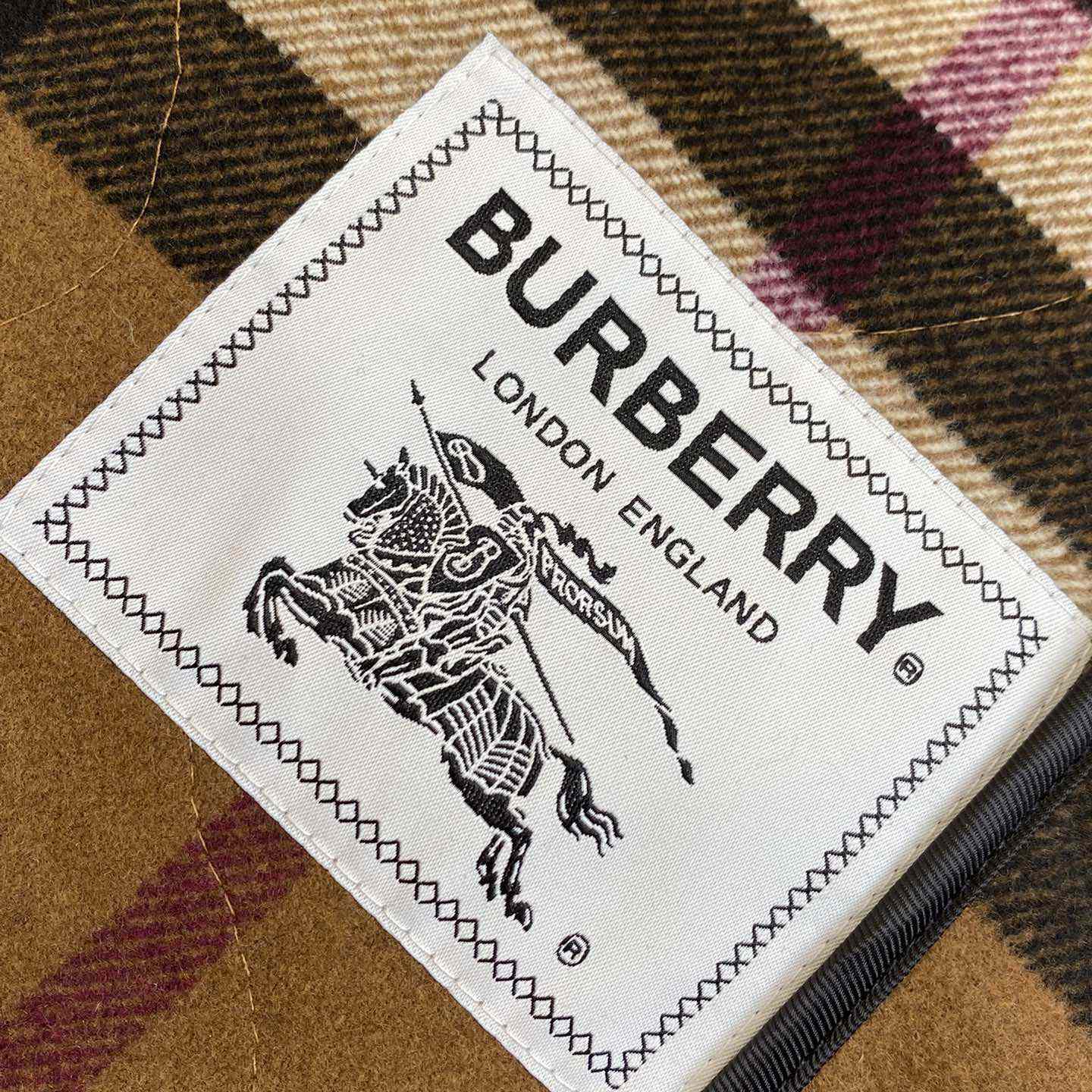 Burberry Check Wool Blend Bomber Jacket - FashionPlug