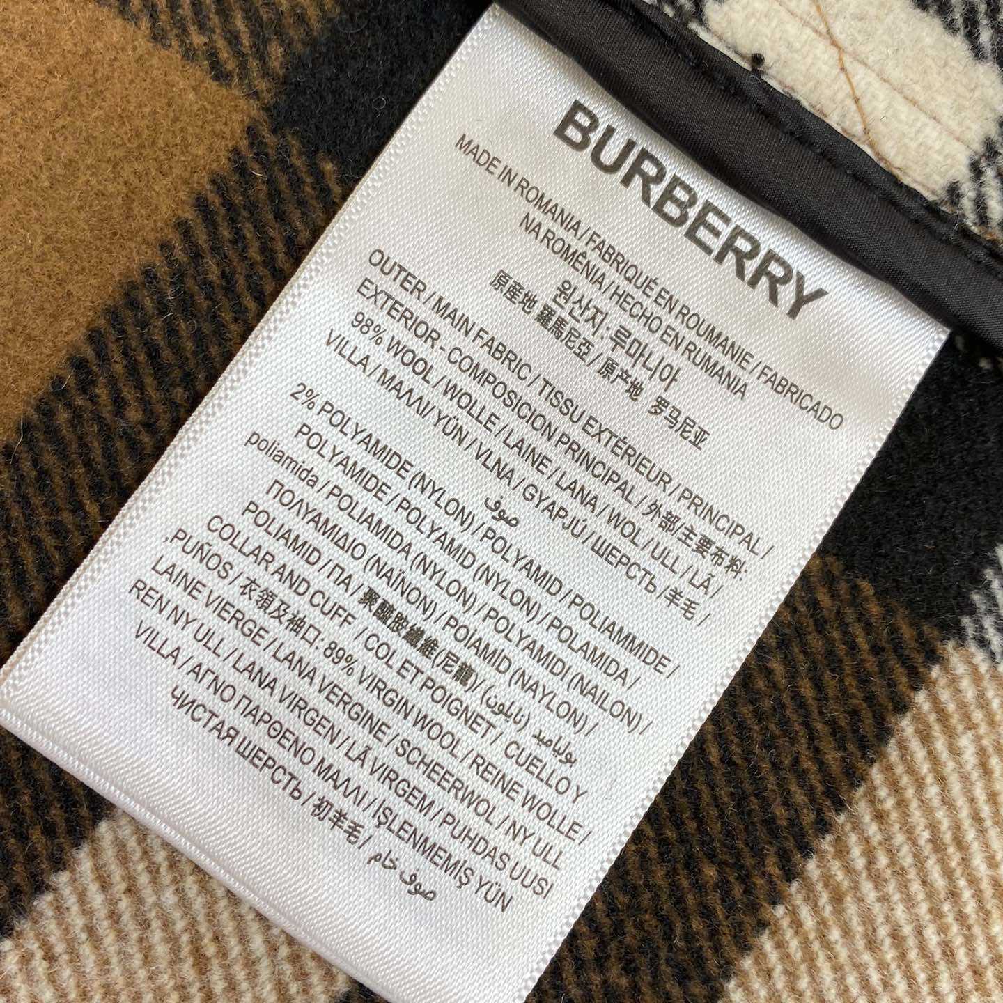 Burberry Check Wool Blend Bomber Jacket - FashionPlug