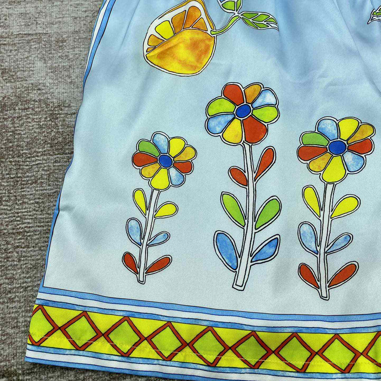 Casablanca Silk Shorts With Drawstrings    CA3487 - FashionPlug