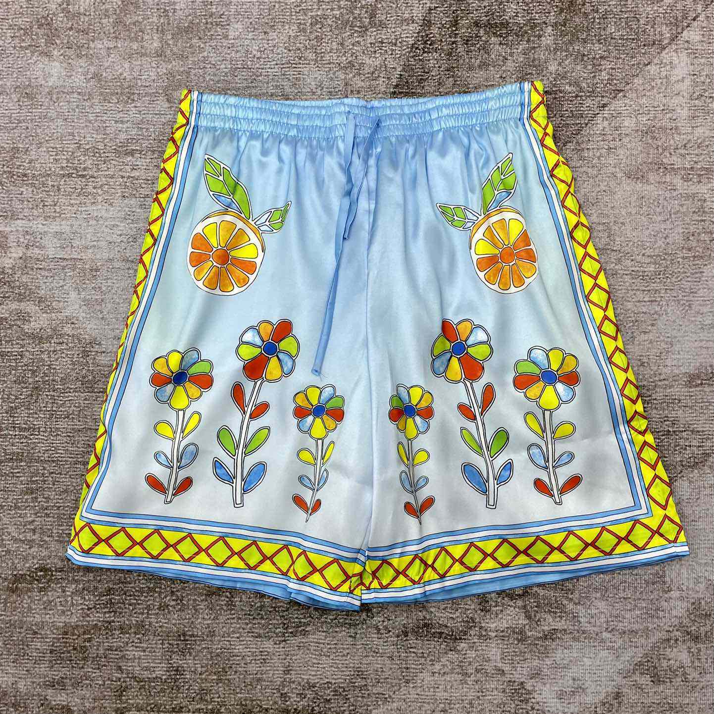 Casablanca Silk Shorts With Drawstrings    CA3487 - FashionPlug