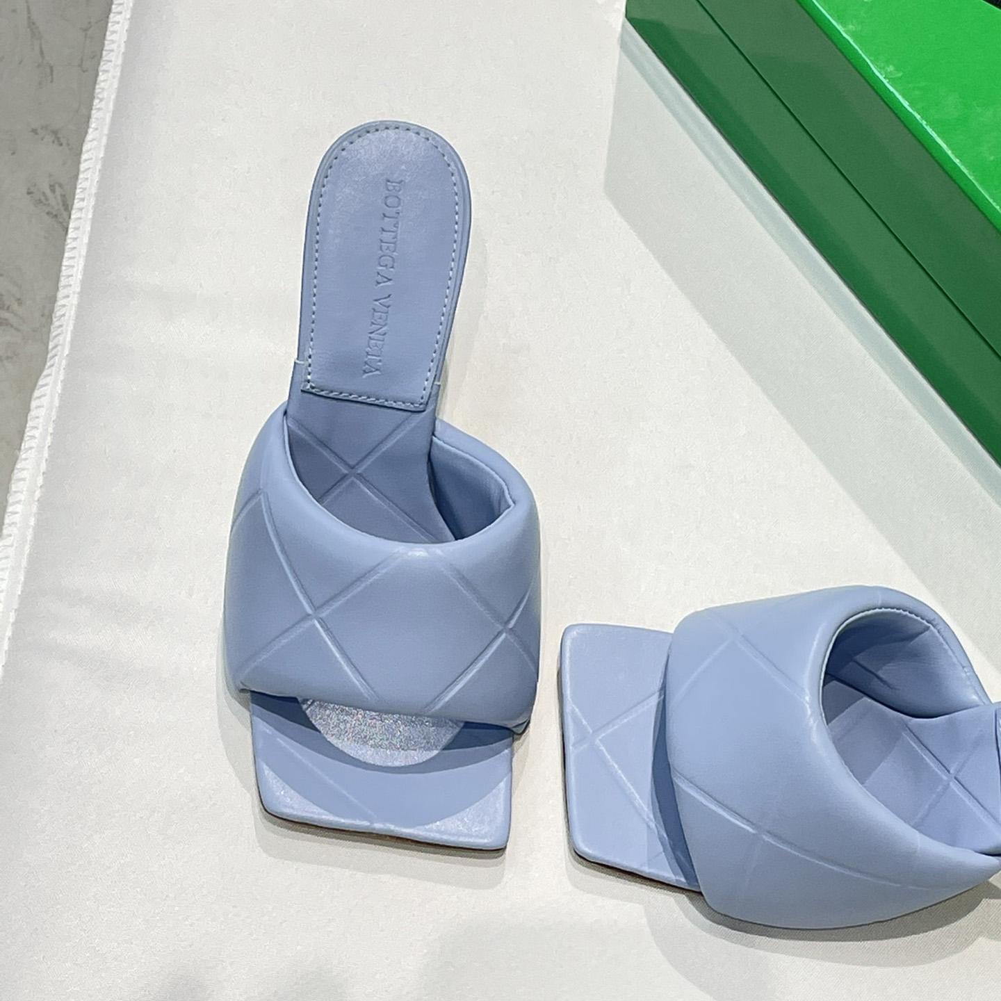 Bottega Veneta Blue Heeled Mule Sandals  - FashionPlug