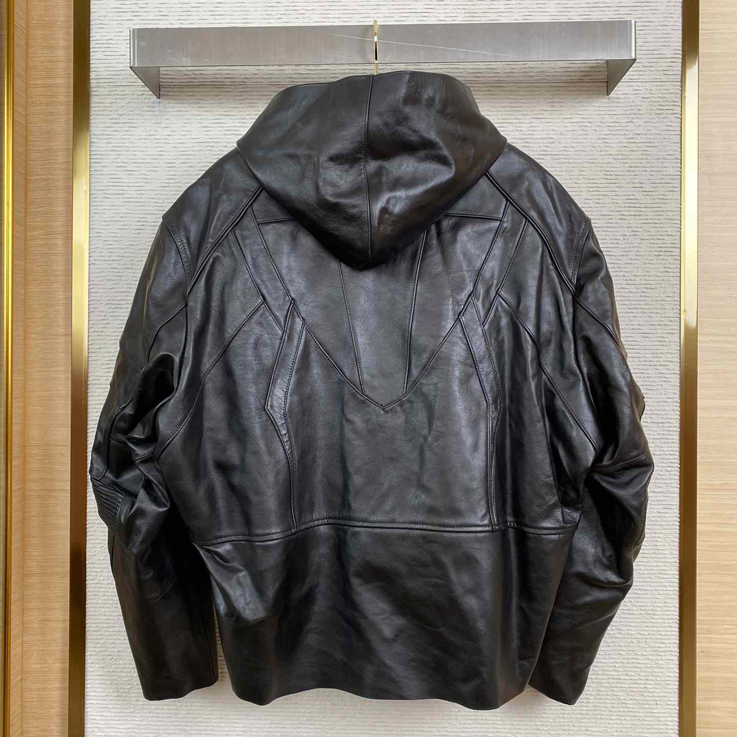 Balenciaga Hooded Biker Jacket - FashionPlug