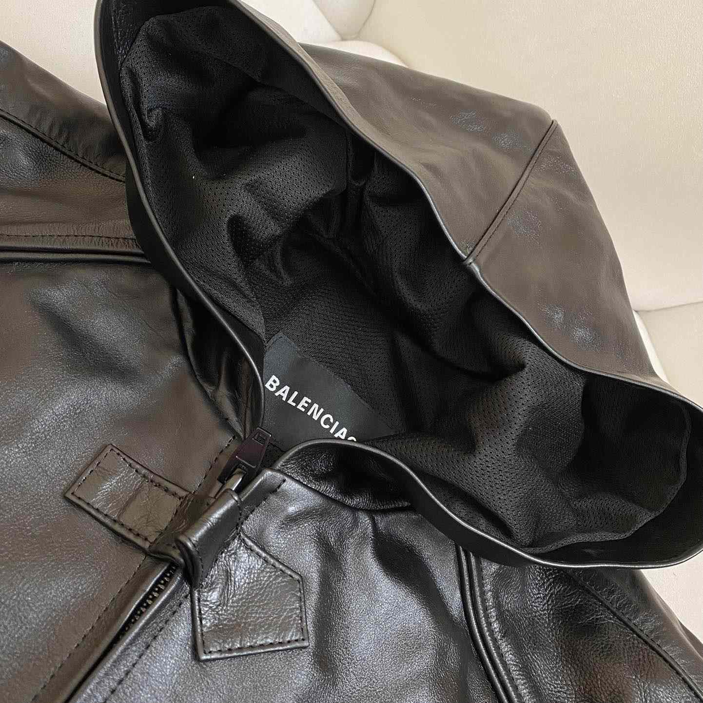 Balenciaga Hooded Biker Jacket - FashionPlug