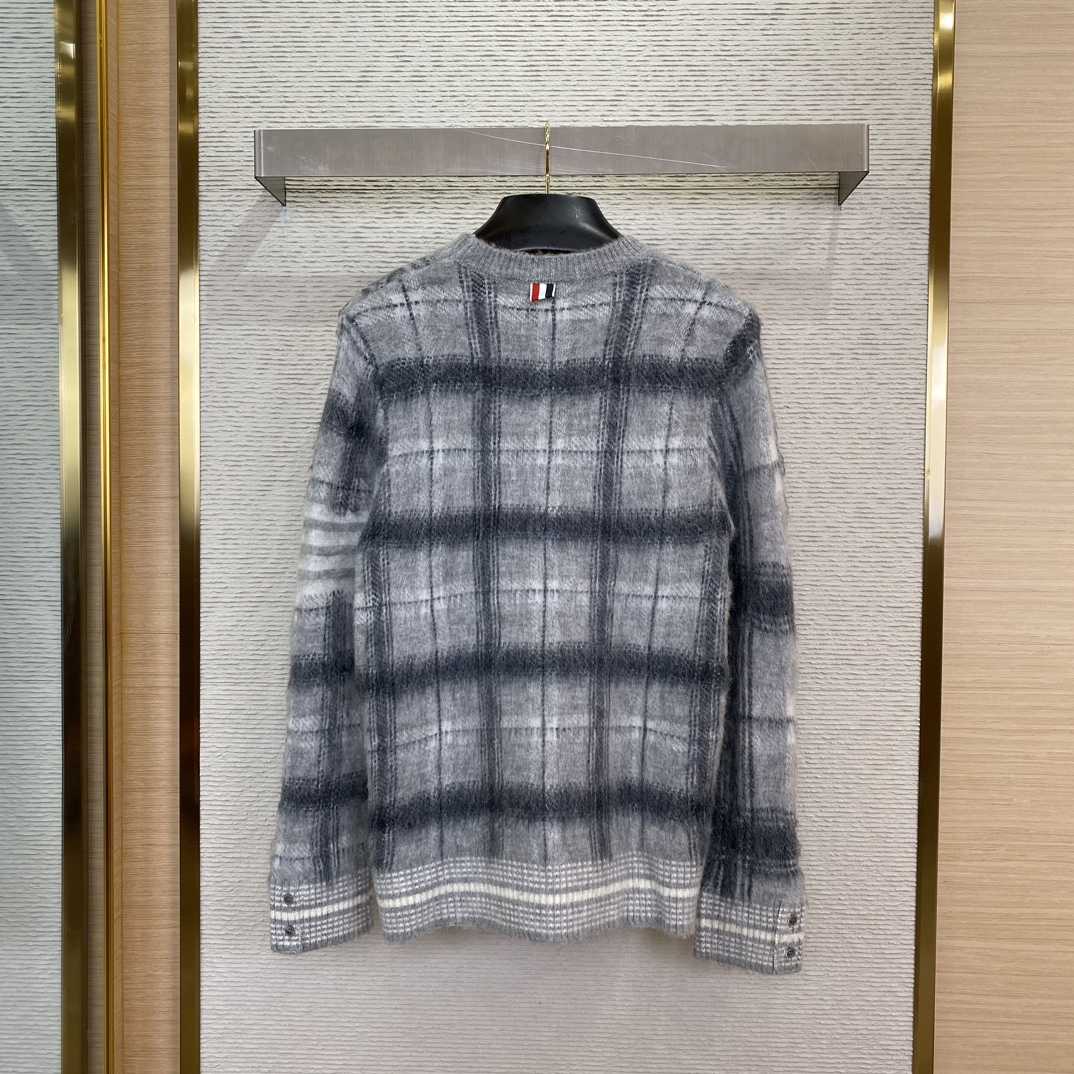Thom Browne Jacquard-knit Mohair-blend Sweater - FashionPlug