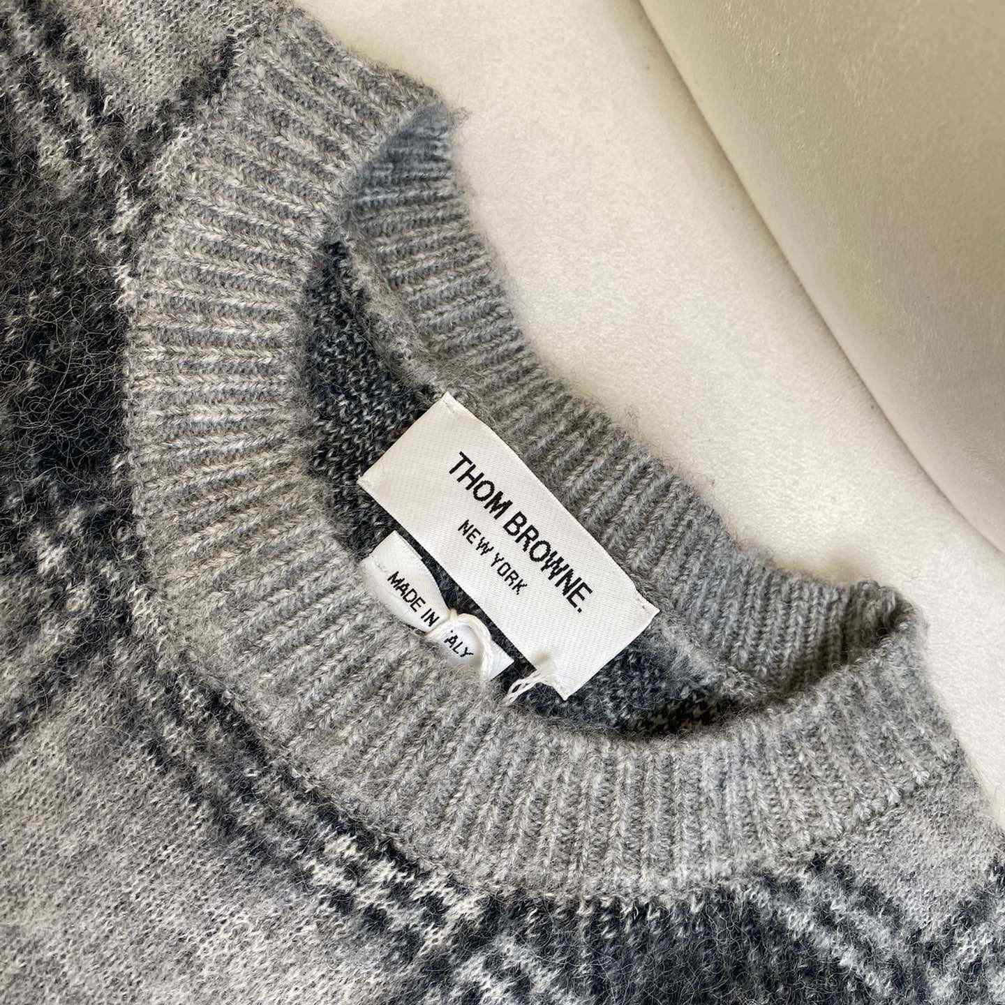 Thom Browne Jacquard-knit Mohair-blend Sweater - FashionPlug