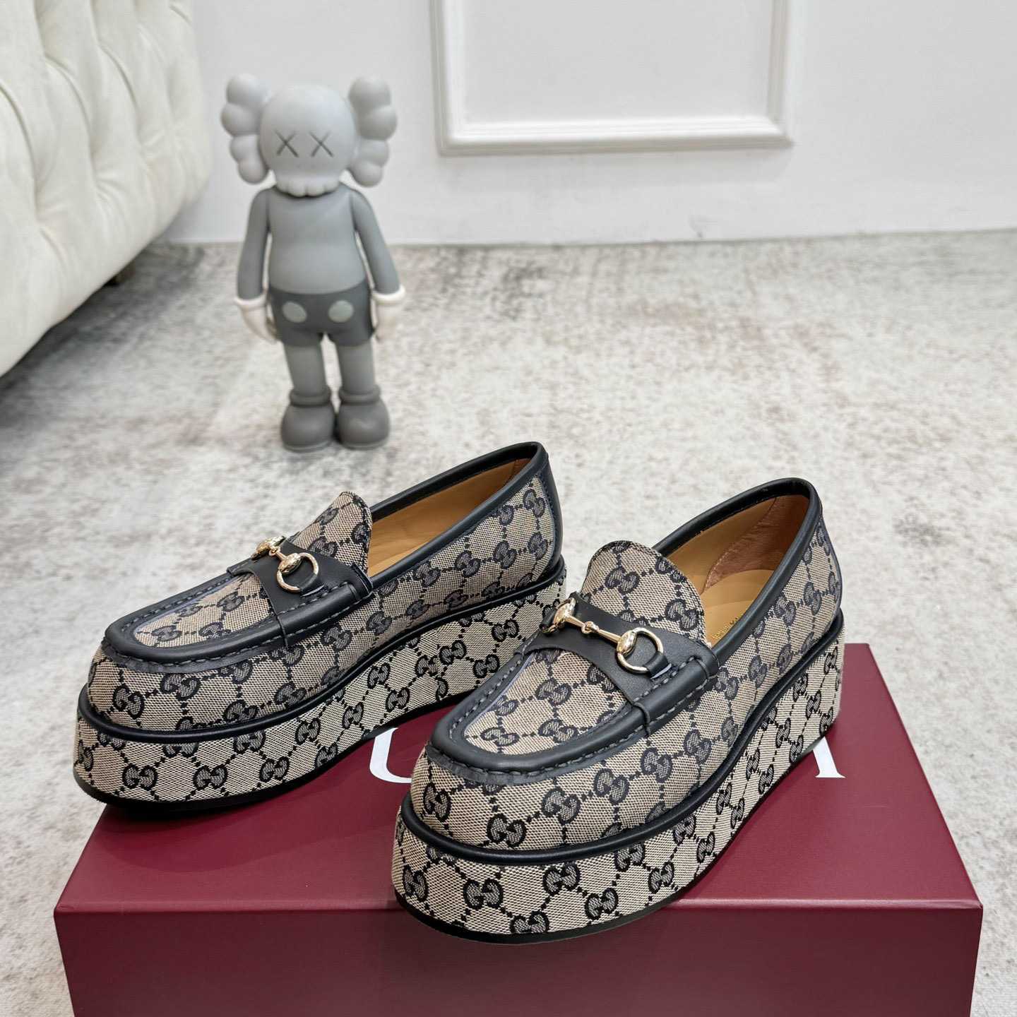 Gucci Women's Horsebit Wedge Loafer - FashionPlug