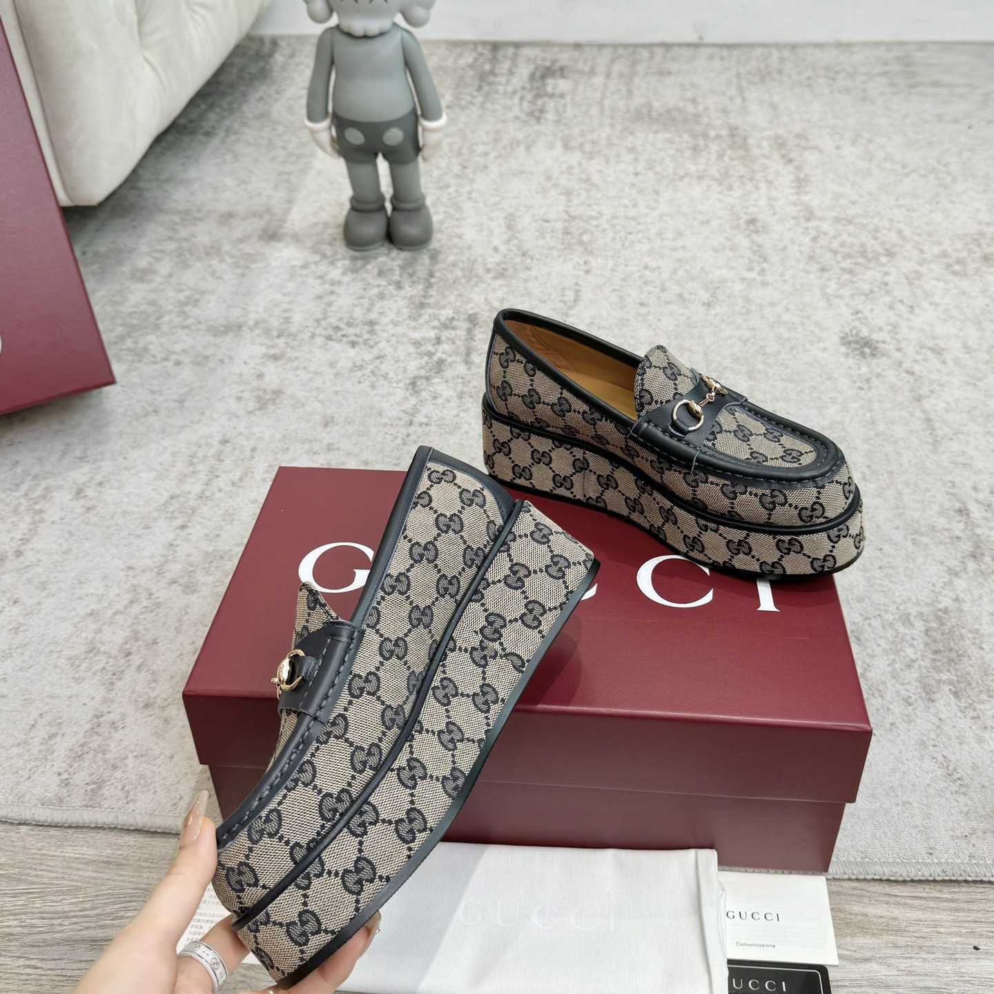 Gucci Women's Horsebit Wedge Loafer - FashionPlug
