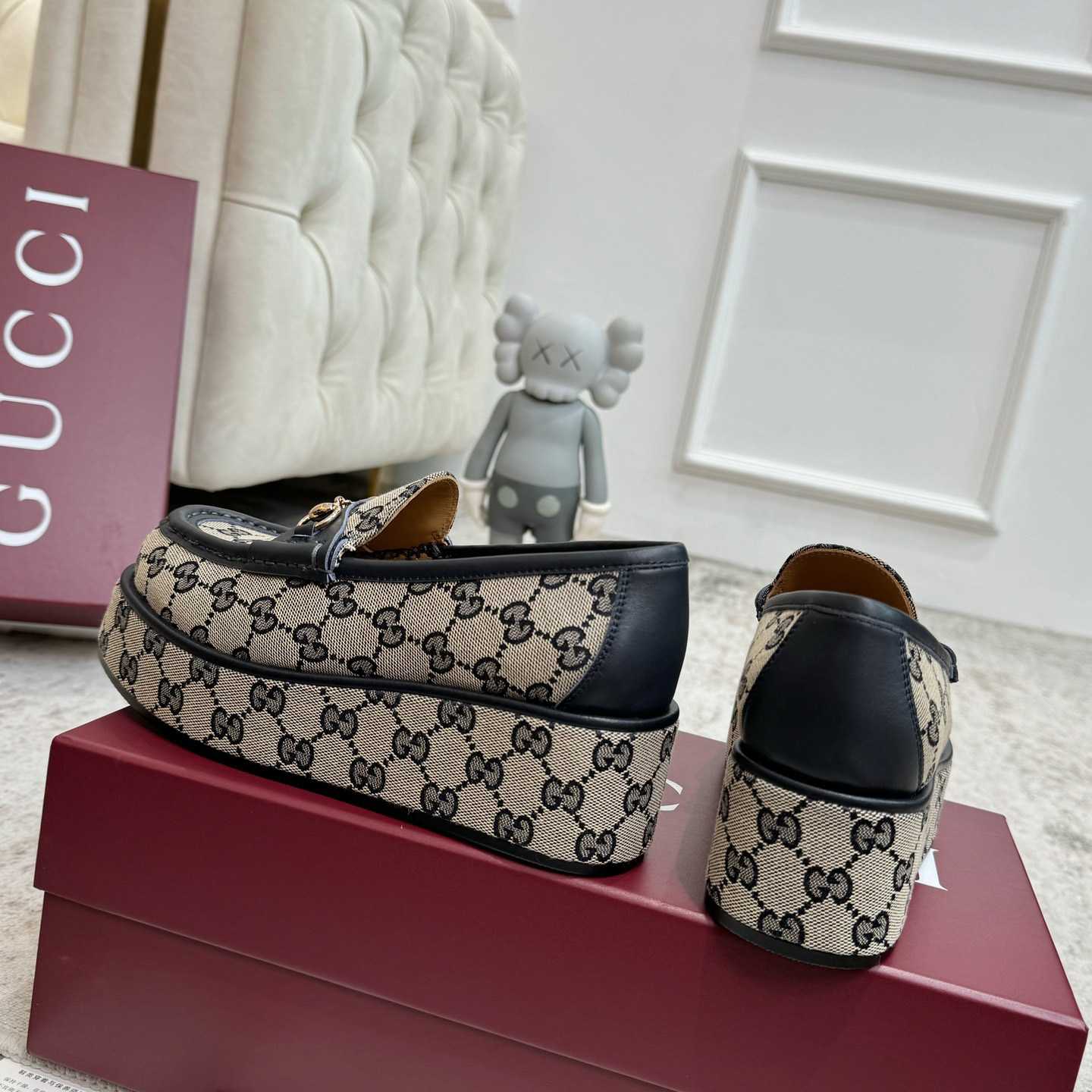 Gucci Women's Horsebit Wedge Loafer - FashionPlug