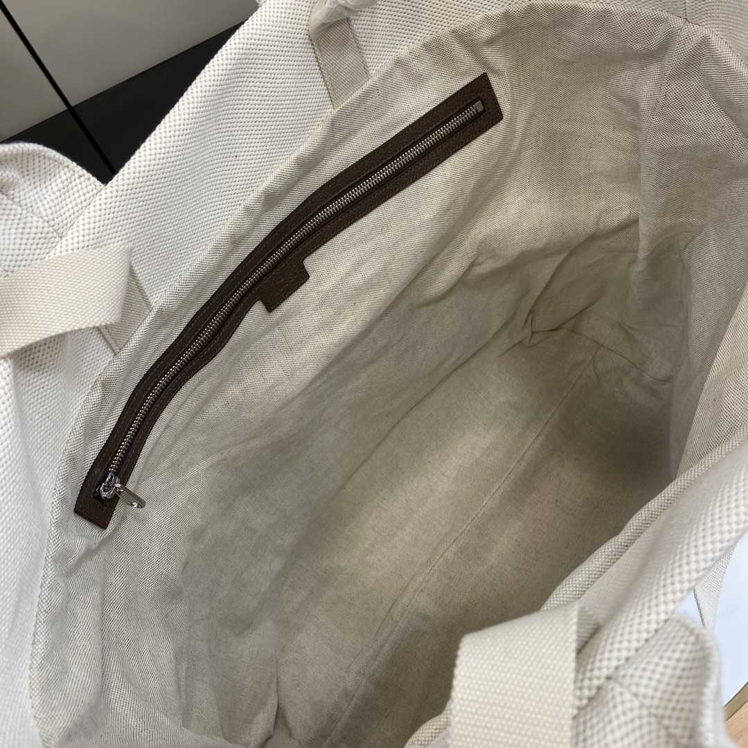 Gucci Canvas Tote Bag With Embossed Detail  （48-48-17cm） - FashionPlug