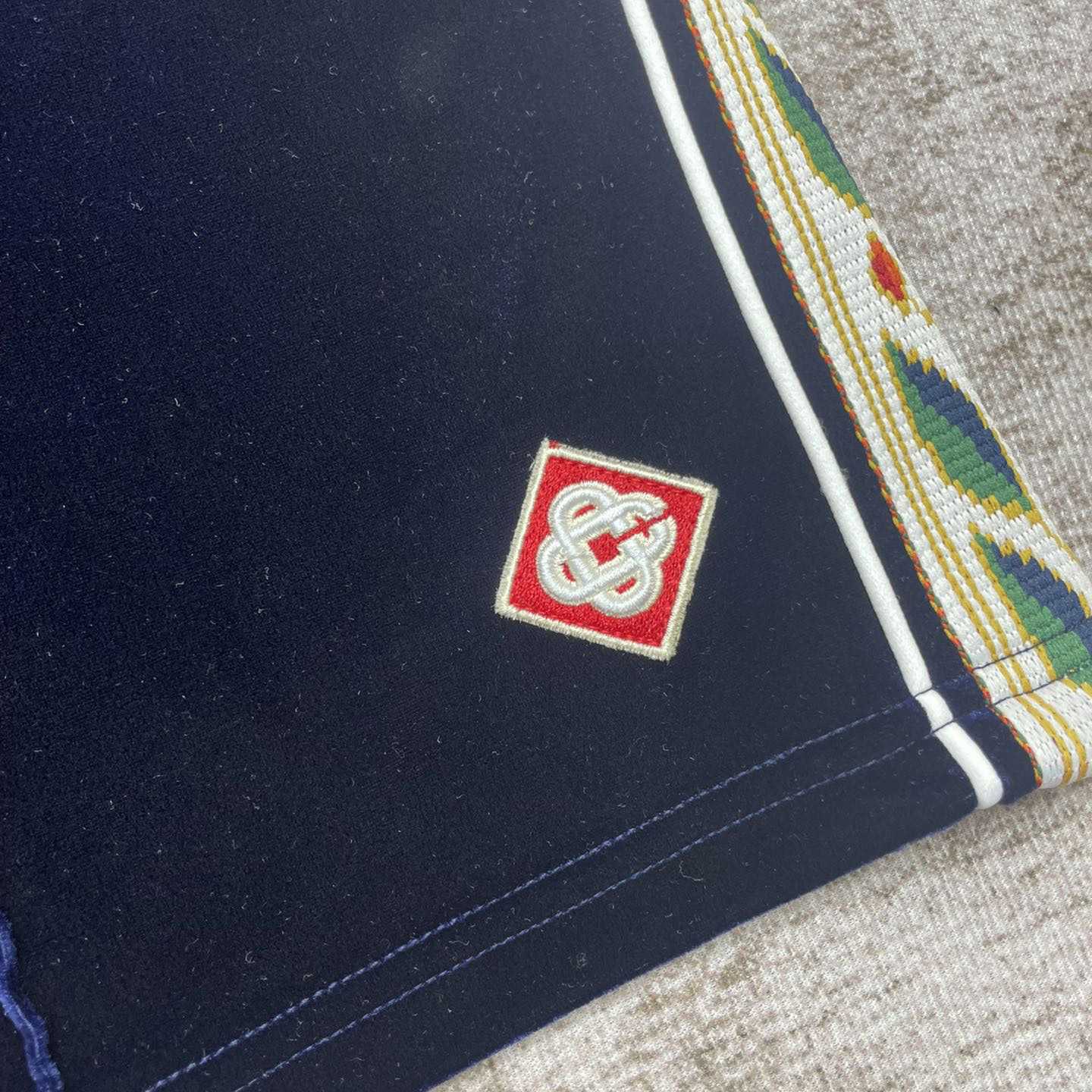 Casablanca Heart Monogram Velvet Track Shorts   c828 - FashionPlug