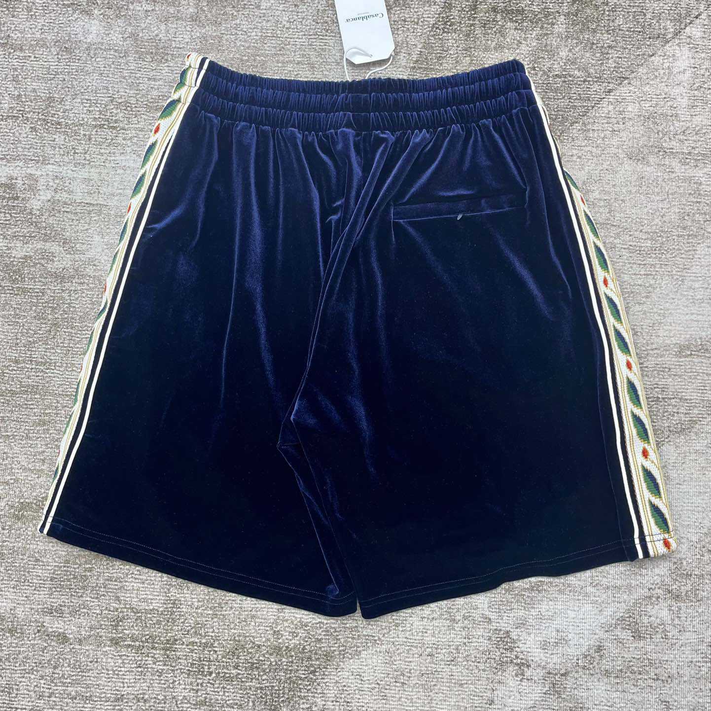 Casablanca Heart Monogram Velvet Track Shorts   c828 - FashionPlug