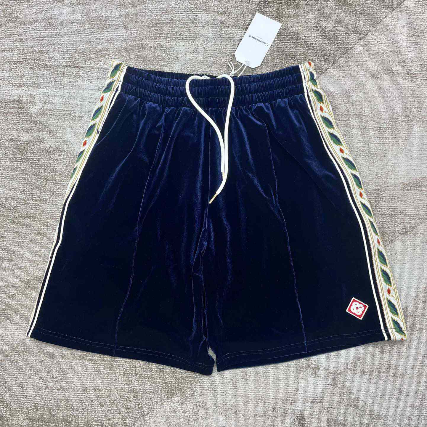 Casablanca Heart Monogram Velvet Track Shorts   c828 - FashionPlug