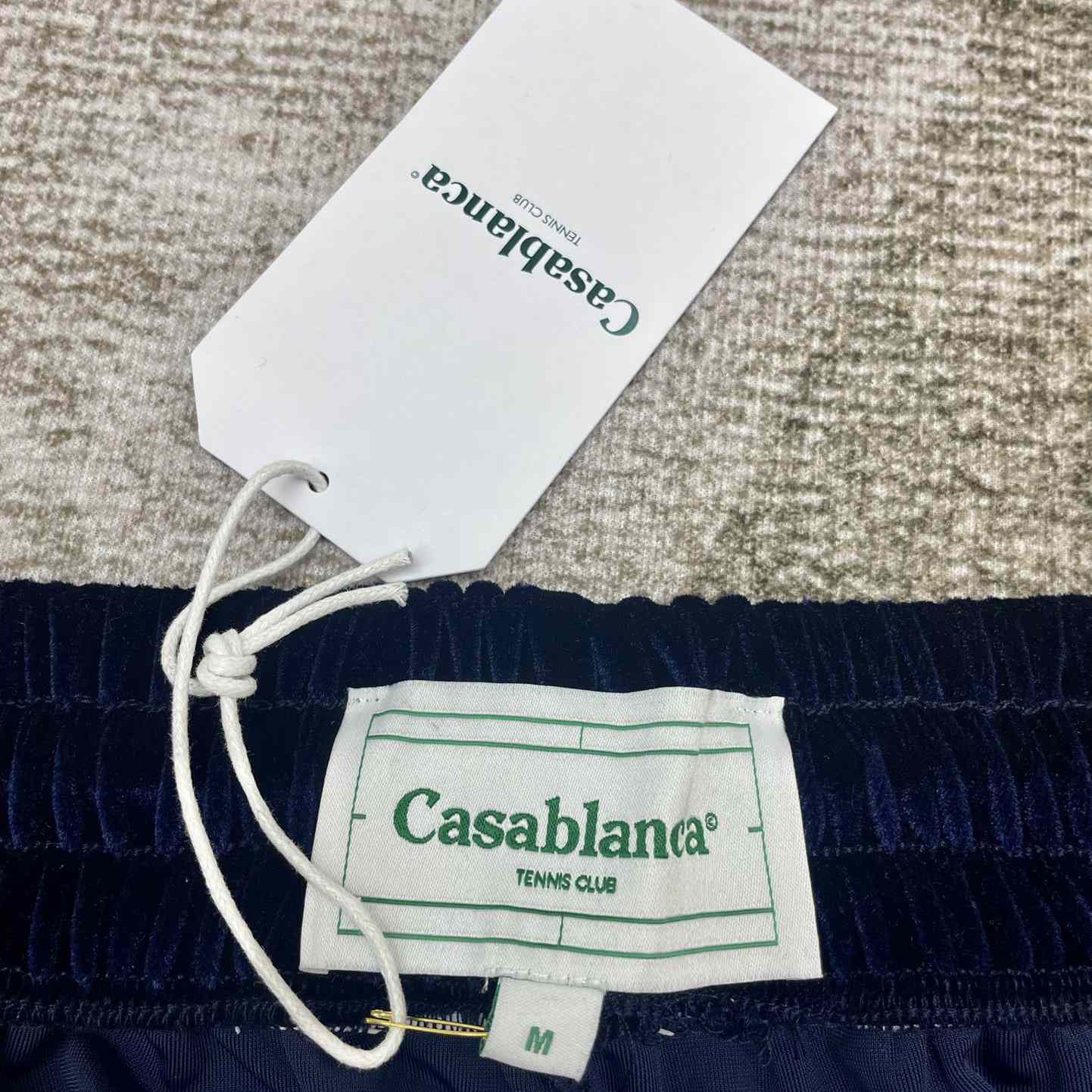Casablanca Heart Monogram Velvet Track Shorts   c828 - FashionPlug