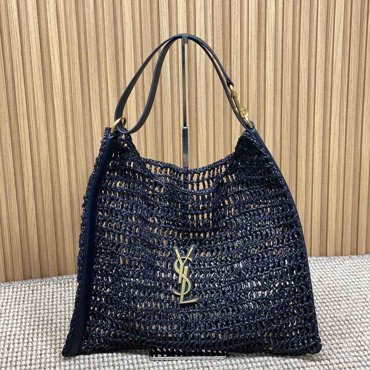 Saint Laurent Oxalis Bag In Raffia Macrame - FashionPlug