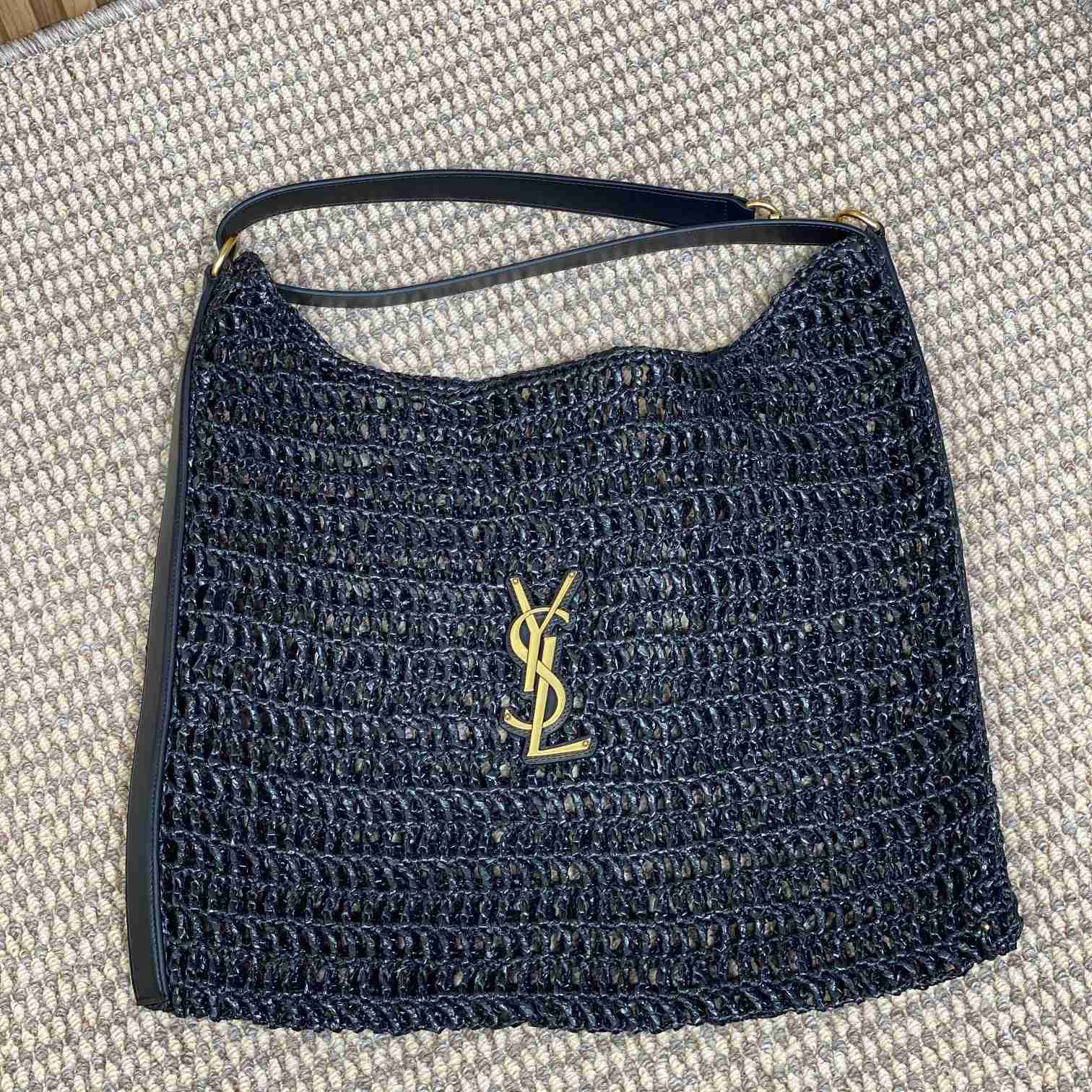 Saint Laurent Oxalis Bag In Raffia Macrame - FashionPlug