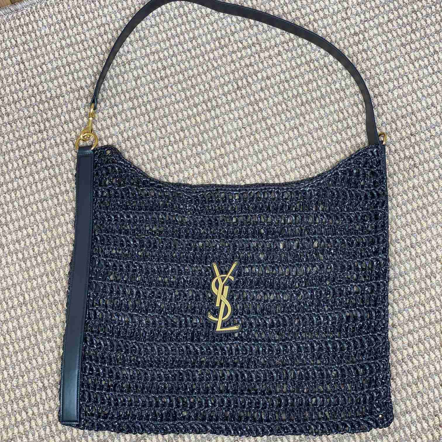 Saint Laurent Oxalis Bag In Raffia Macrame - FashionPlug