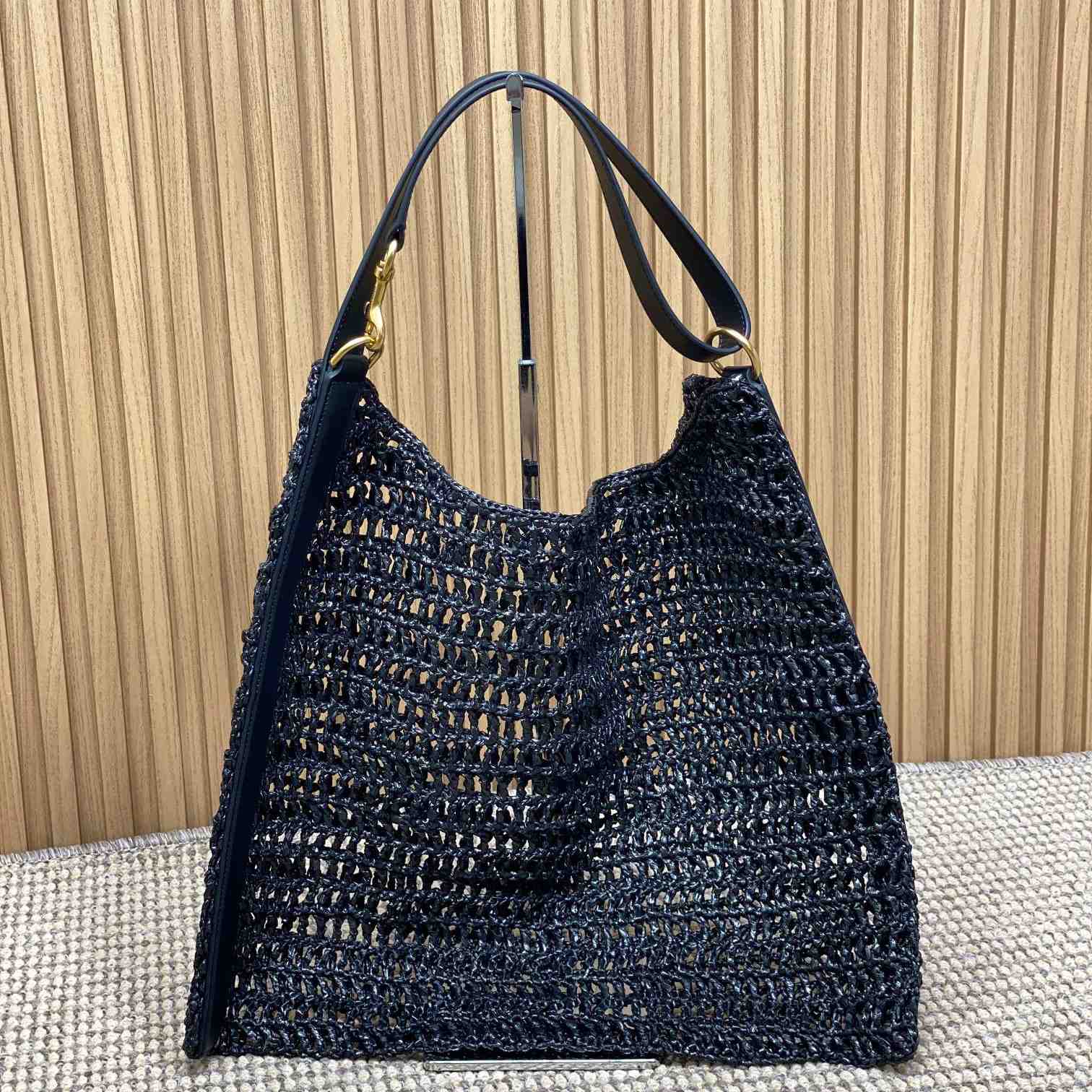 Saint Laurent Oxalis Bag In Raffia Macrame - FashionPlug