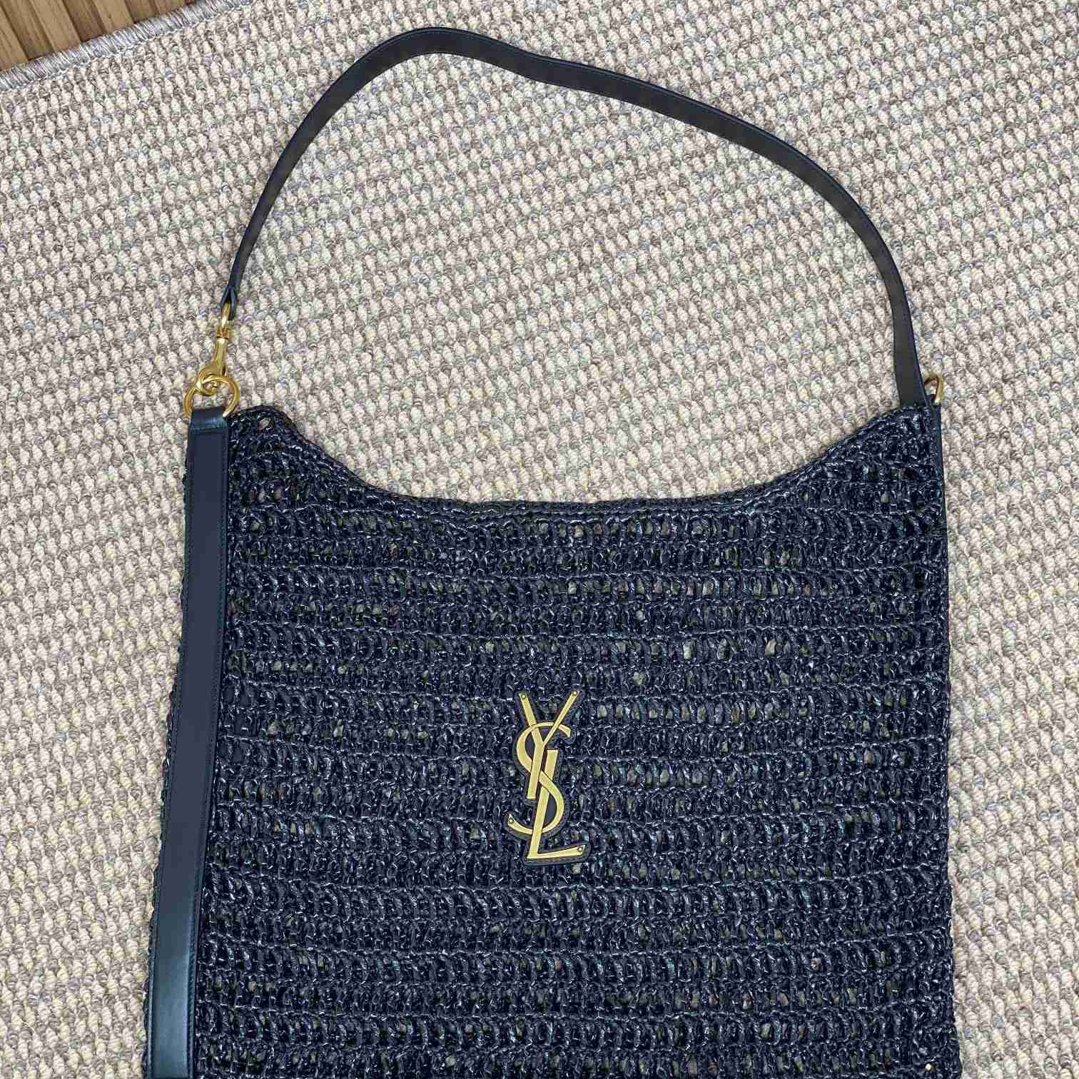 Saint Laurent Oxalis Bag In Raffia Macrame - FashionPlug