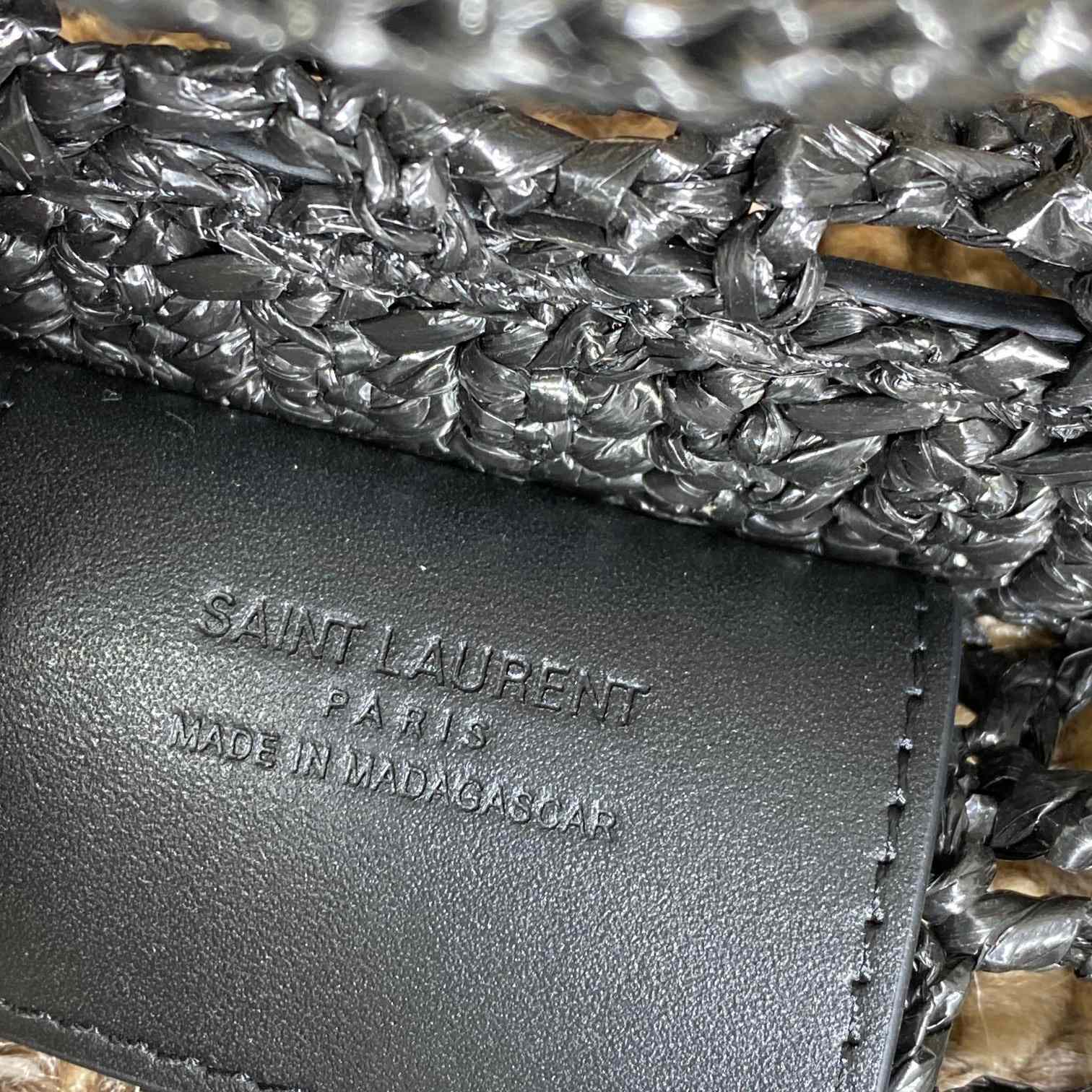 Saint Laurent Oxalis Bag In Raffia Macrame - FashionPlug