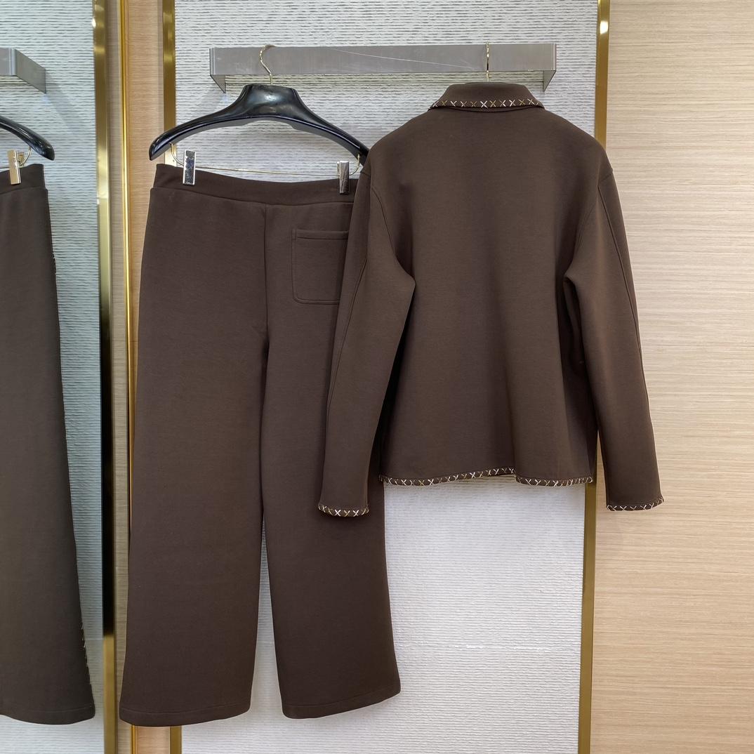 Louis Vuitton Embroidered Cotton Workwear Jacket & Drawstring Pants - FashionPlug