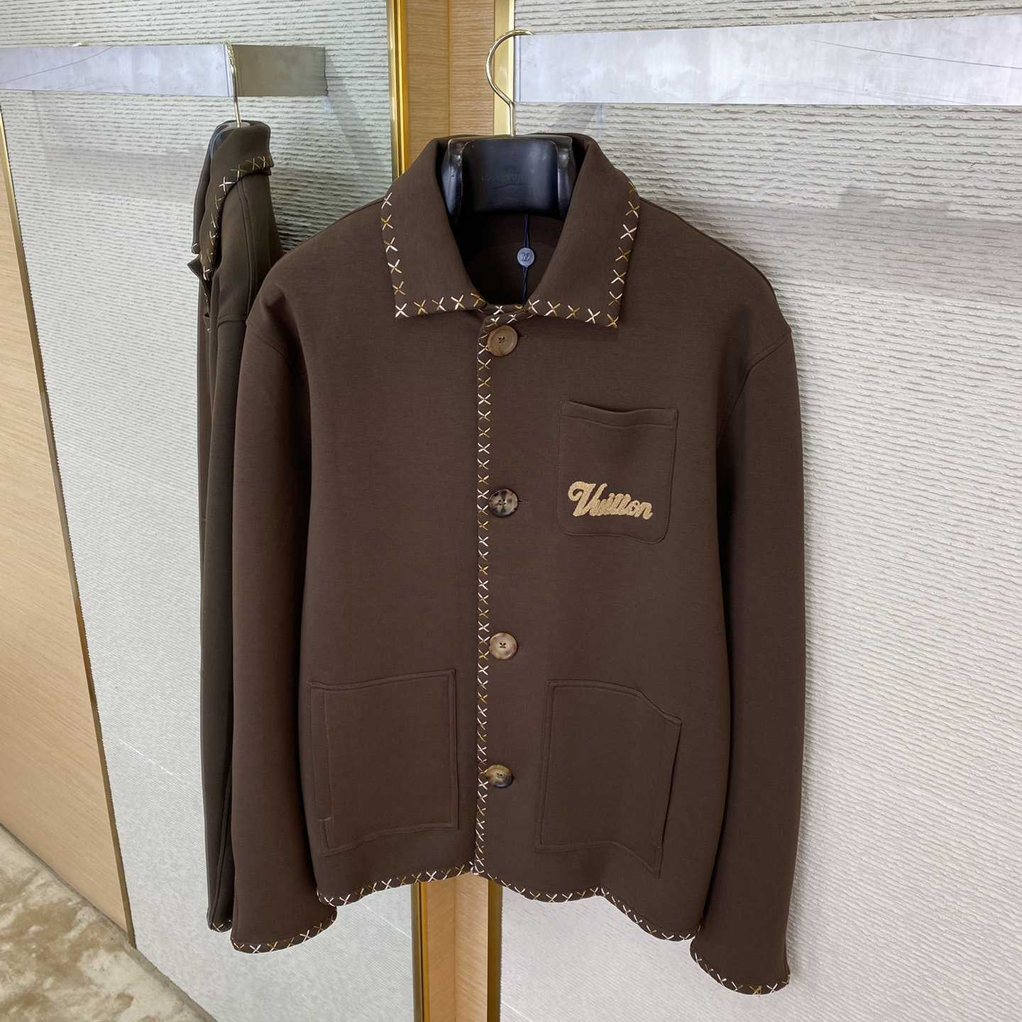 Louis Vuitton Embroidered Cotton Workwear Jacket & Drawstring Pants - FashionPlug