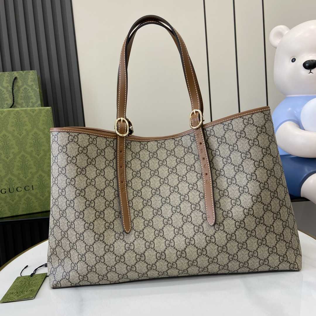 Gucci GG Emblem Medium Tote Bag - FashionPlug
