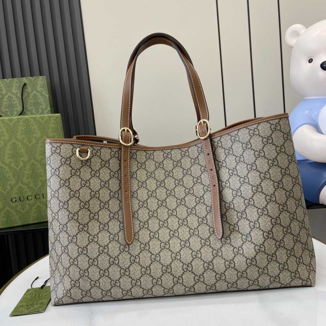 Gucci GG Emblem Medium Tote Bag - FashionPlug