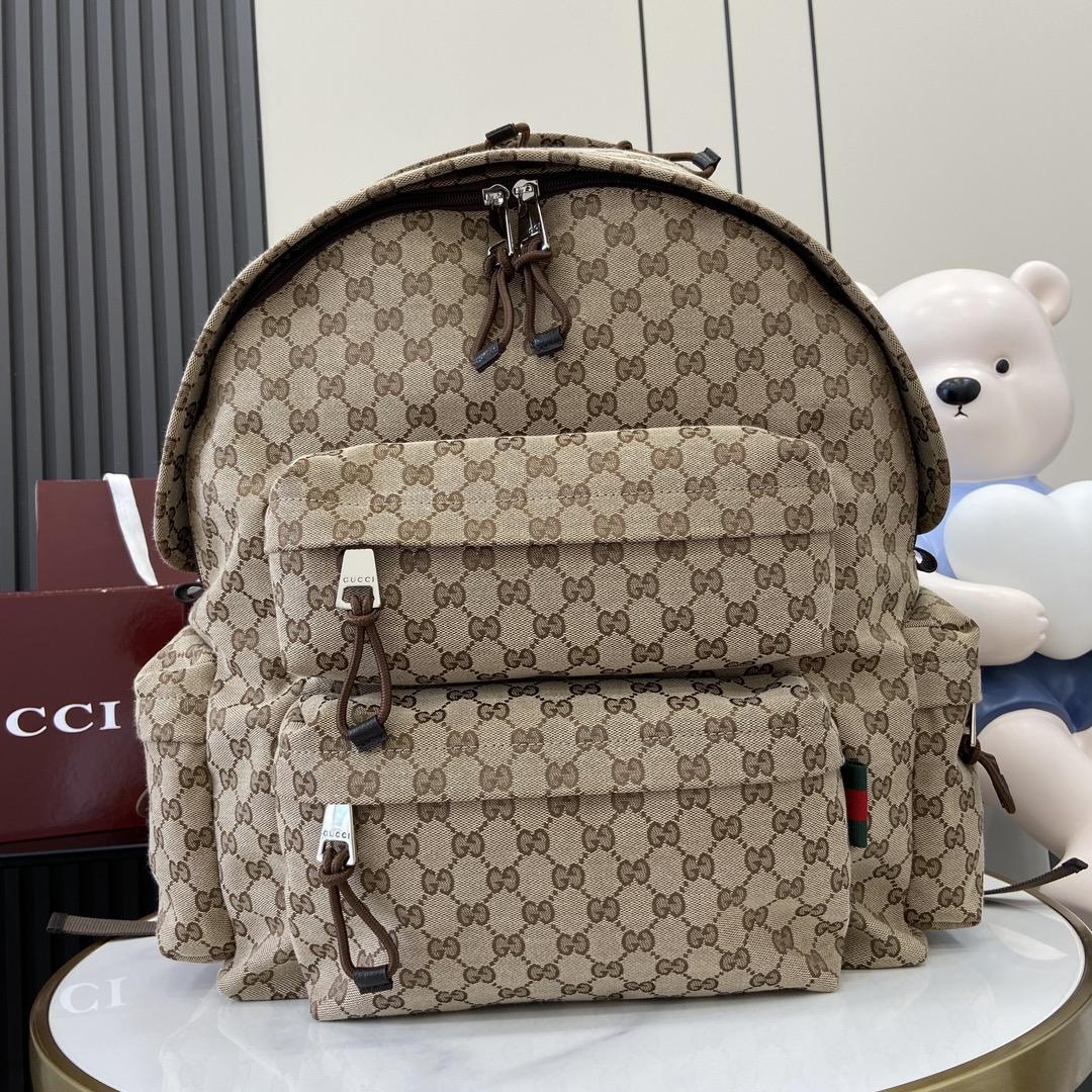 Gucci Large Backpack With Gucci Logo - FashionPlug