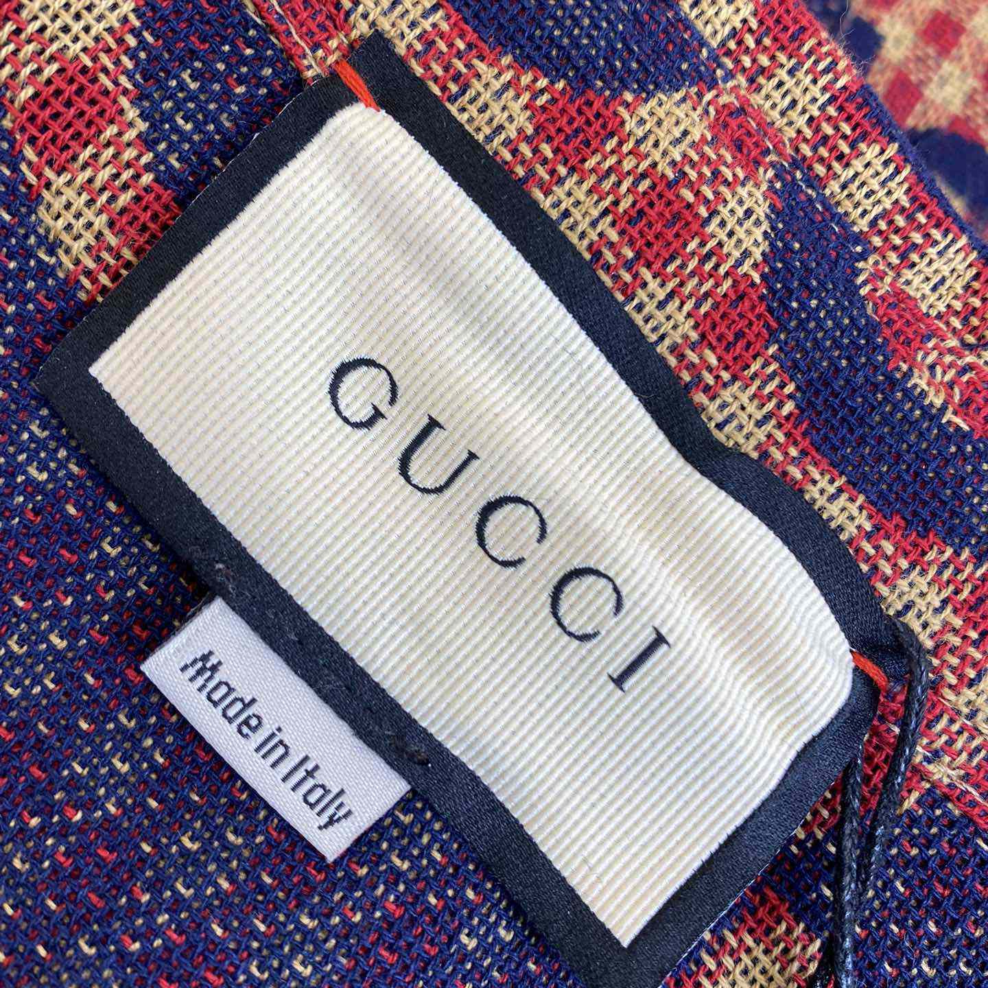 Gucci Brown Maxi GG Gingham Wool Shirt - FashionPlug