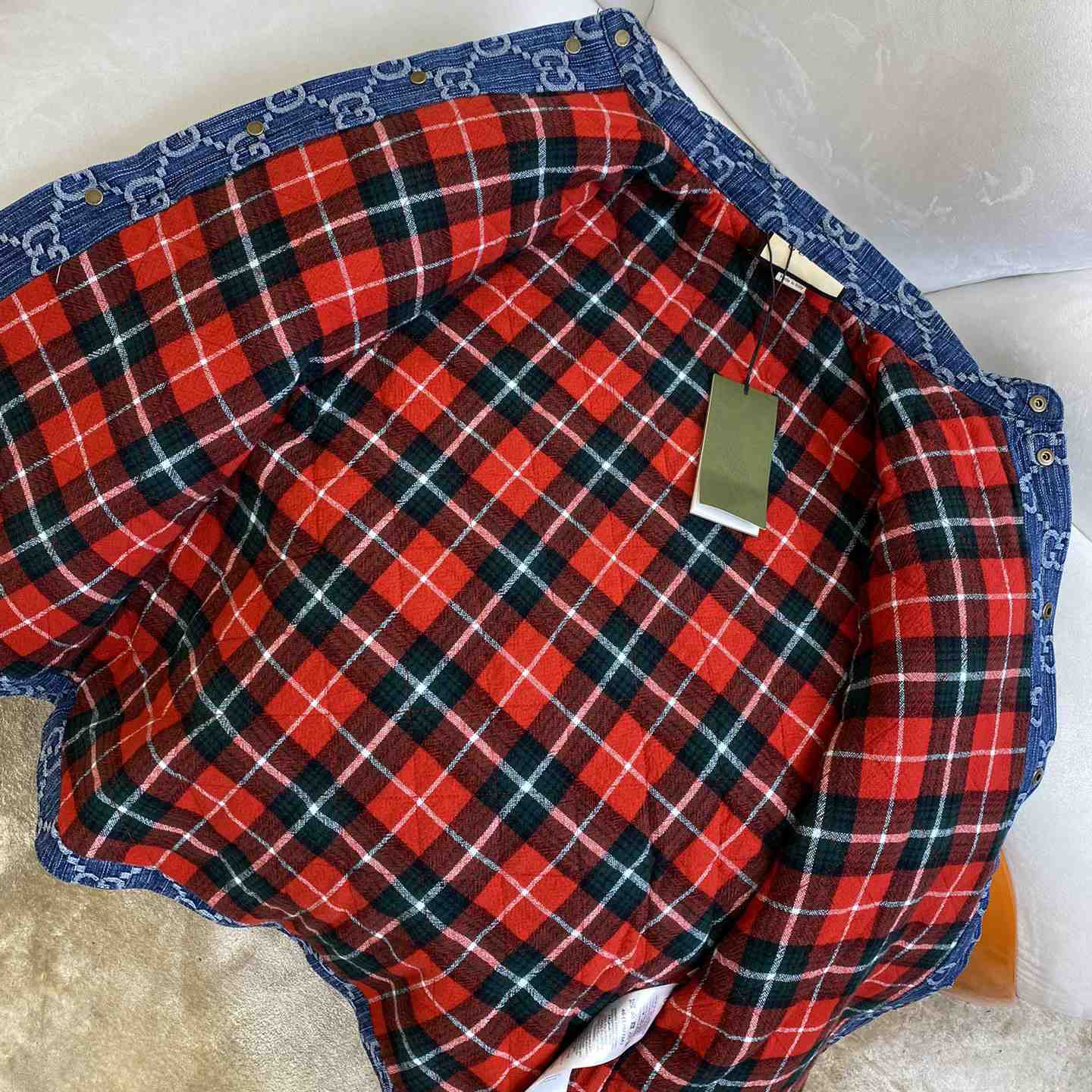 Gucci GG Jacquard Denim Shirt - FashionPlug
