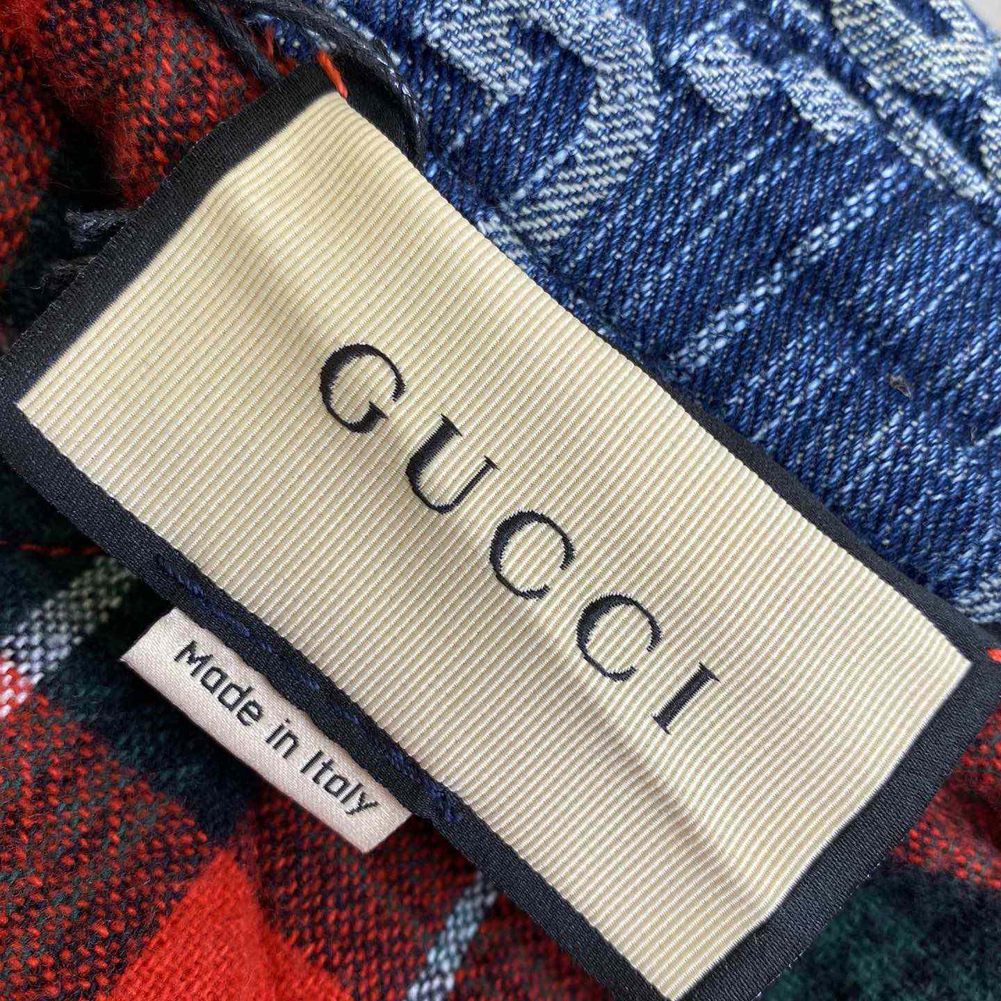 Gucci GG Jacquard Denim Shirt - FashionPlug