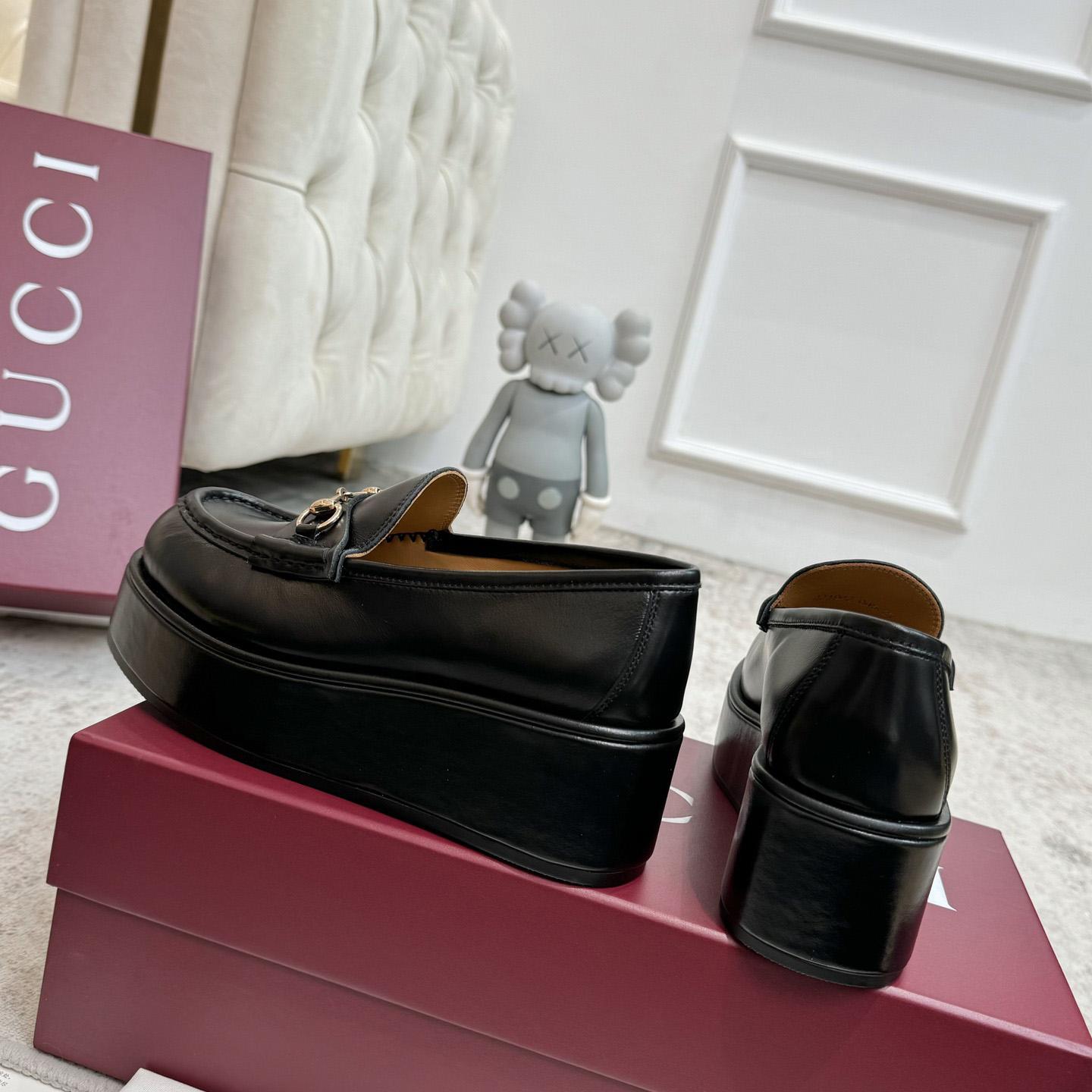 Gucci Women's Horsebit Wedge Loafer - FashionPlug