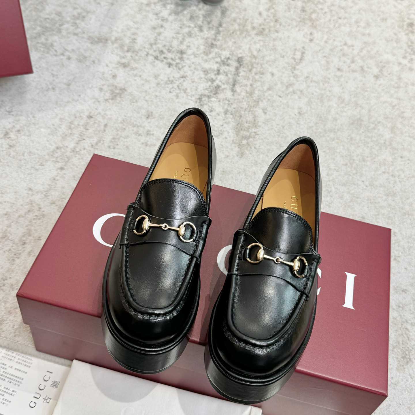 Gucci Women's Horsebit Wedge Loafer - FashionPlug