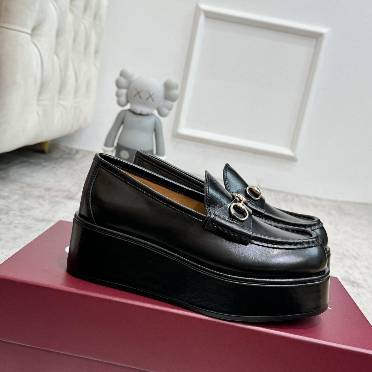 Gucci Women's Horsebit Wedge Loafer - FashionPlug