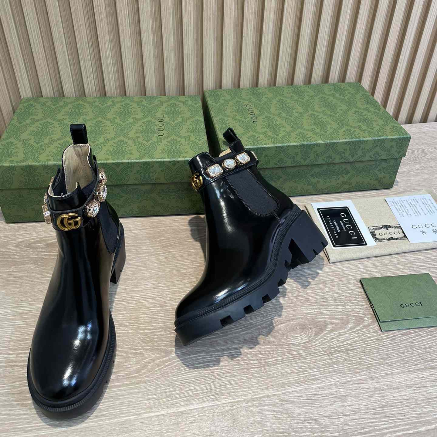 Gucci Crystal Belt 60mm Ankle Boot - FashionPlug