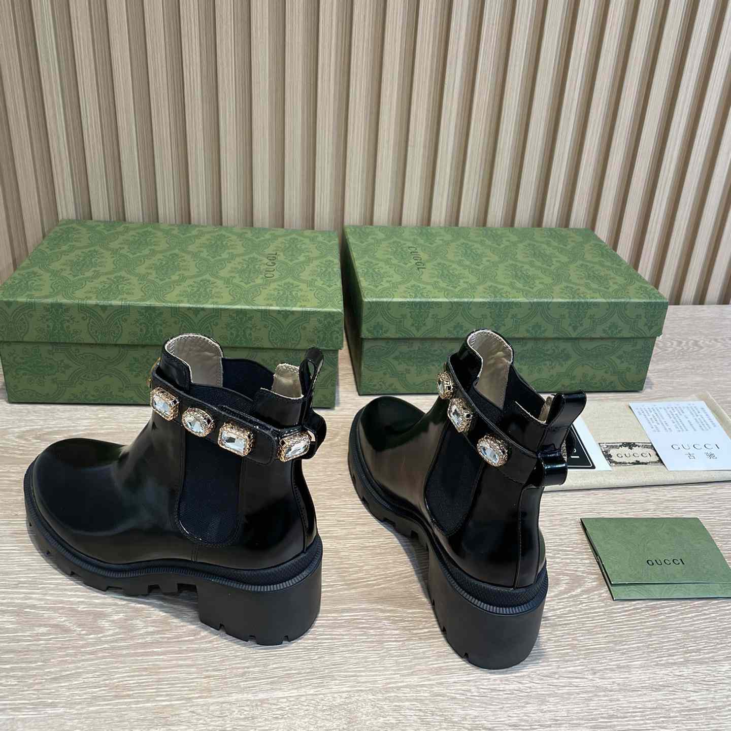 Gucci Crystal Belt 60mm Ankle Boot - FashionPlug