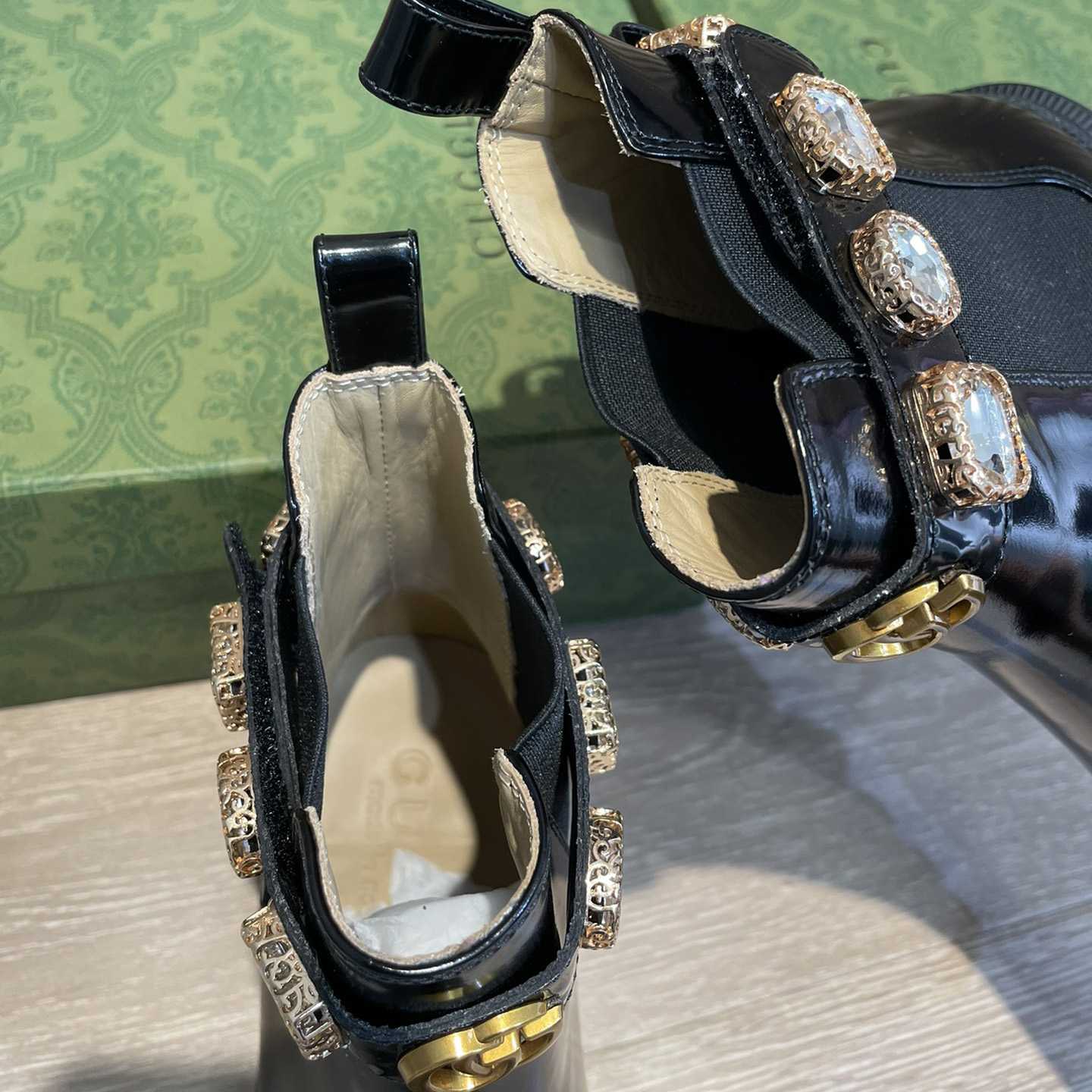 Gucci Crystal Belt 60mm Ankle Boot - FashionPlug