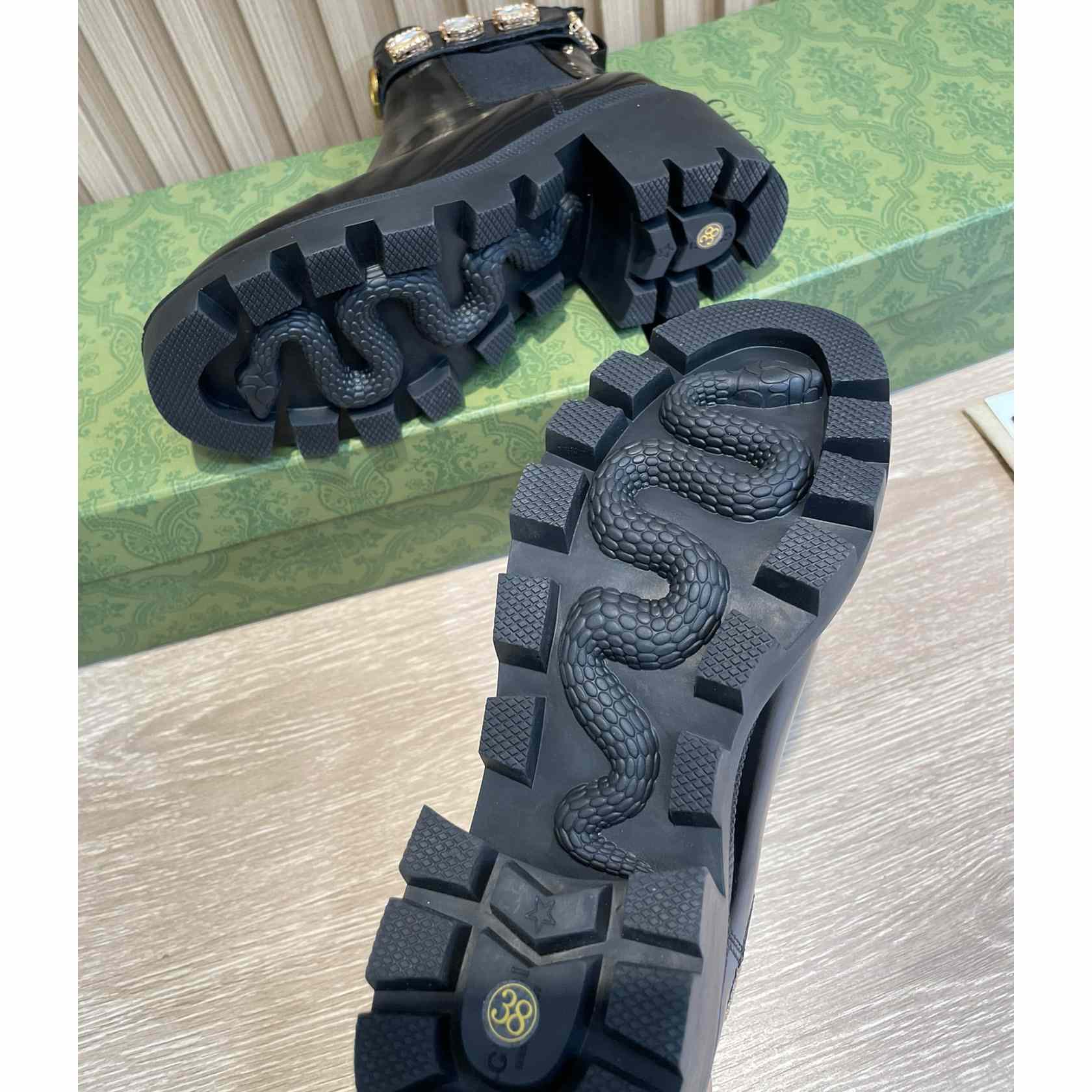 Gucci Crystal Belt 60mm Ankle Boot - FashionPlug
