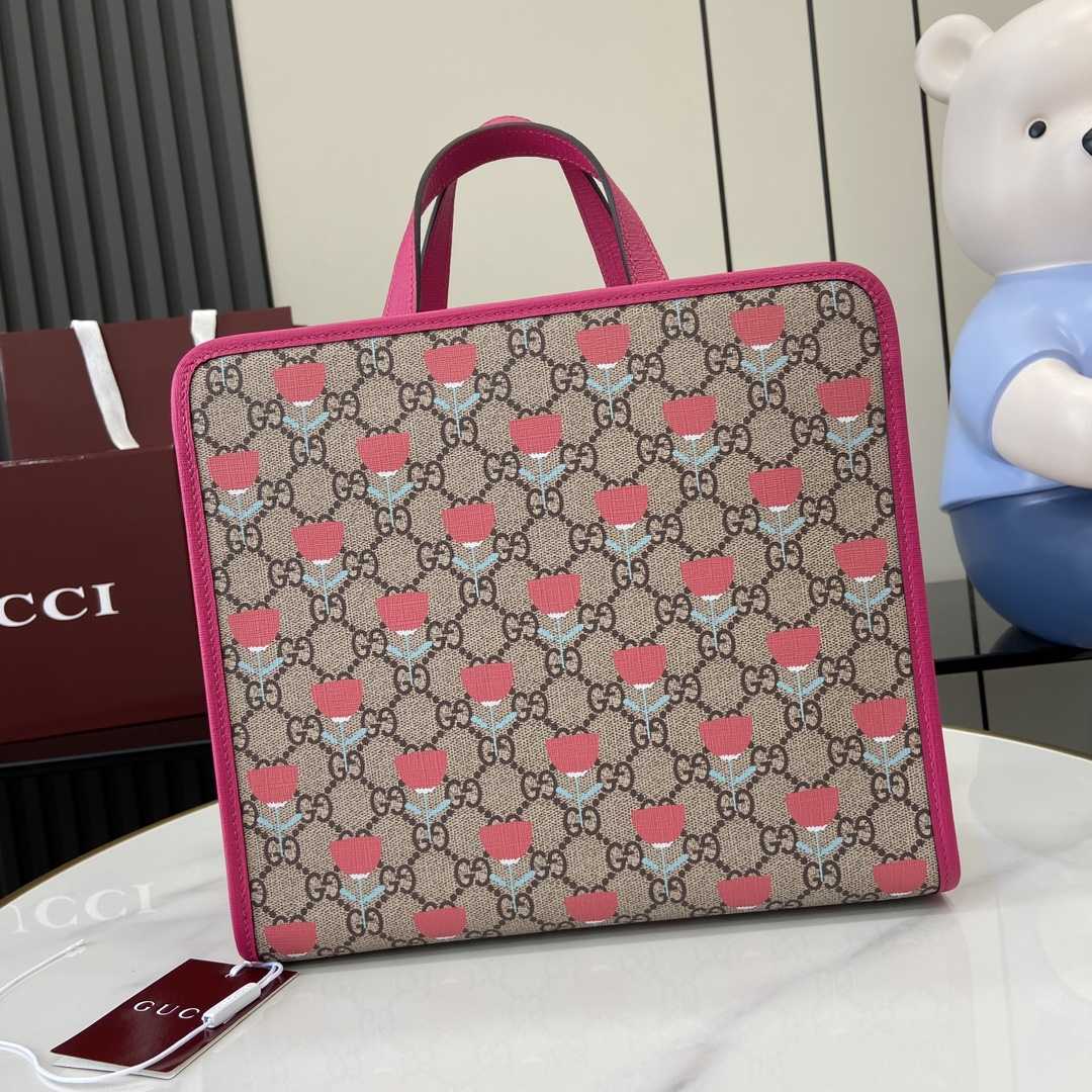 Gucci Children's Flower print Tote Bag - FashionPlug
