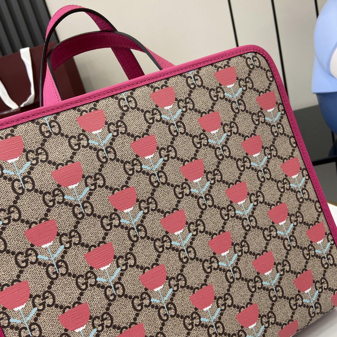 Gucci Children's Flower print Tote Bag - FashionPlug