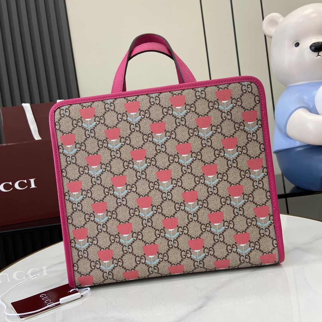 Gucci Children's Flower print Tote Bag - FashionPlug