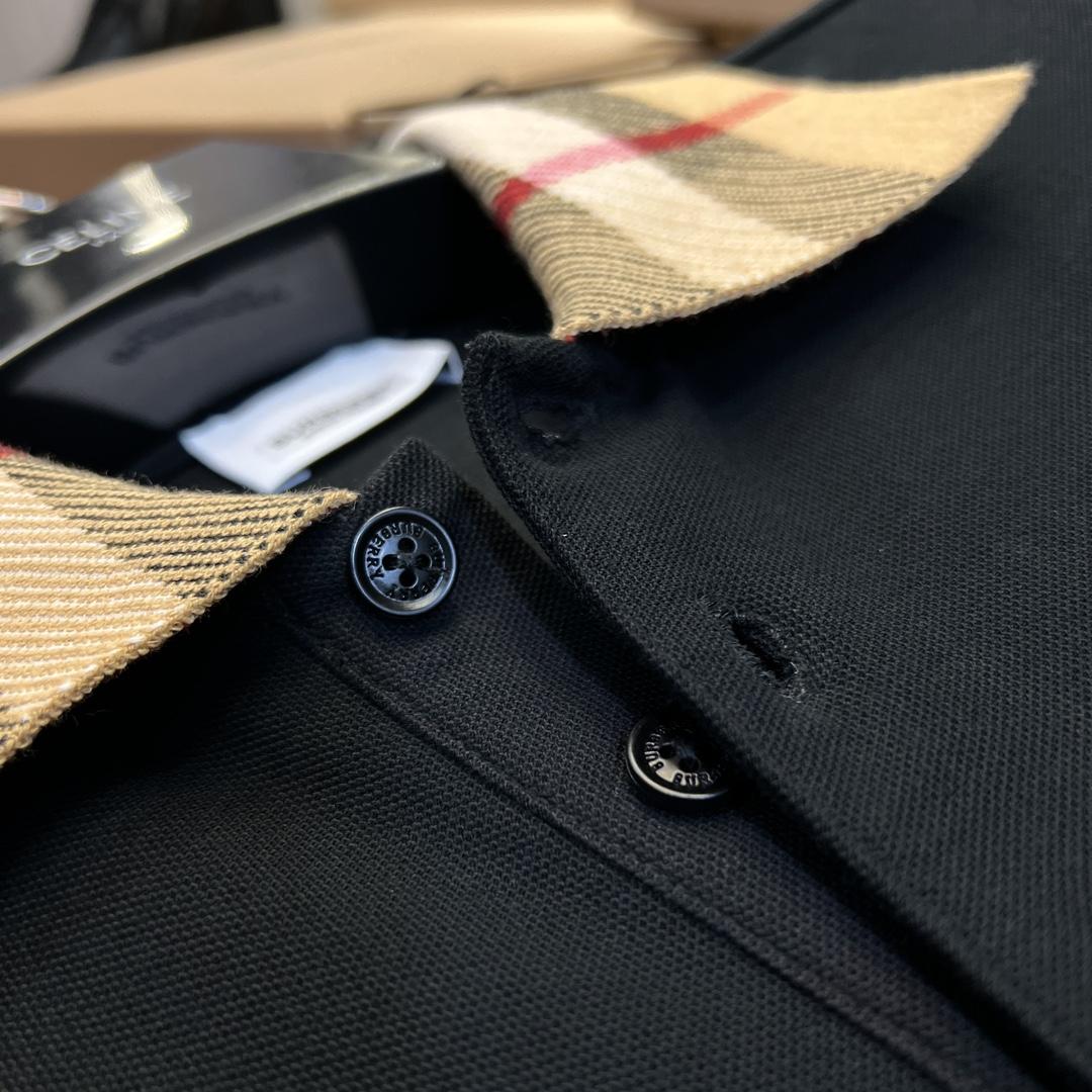 Burberry Check Collar Cotton Polo Shirt - FashionPlug