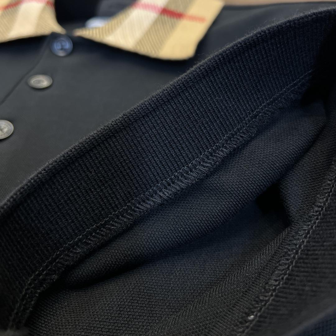 Burberry Check Collar Cotton Polo Shirt - FashionPlug