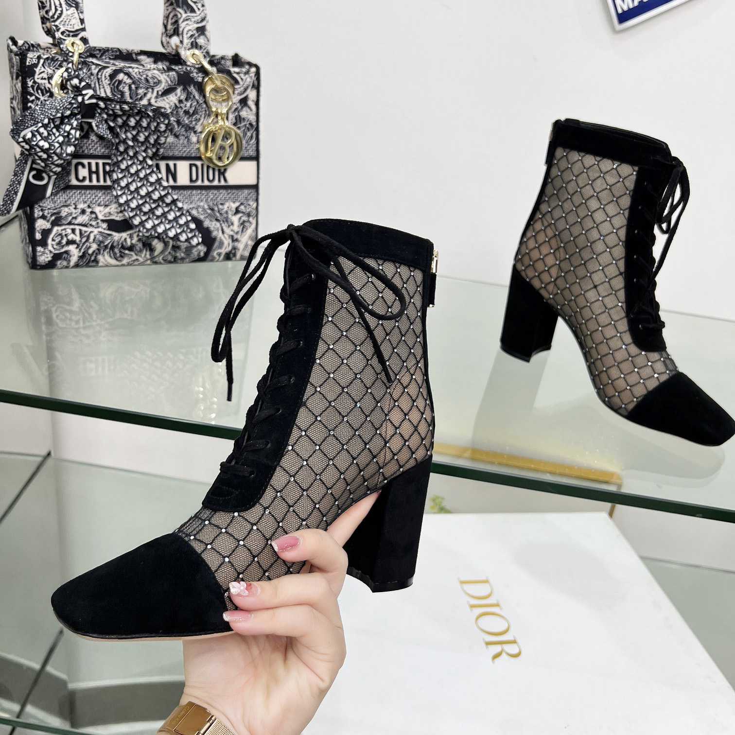 Dior Naughtily-D Heeled Ankle Boot - FashionPlug