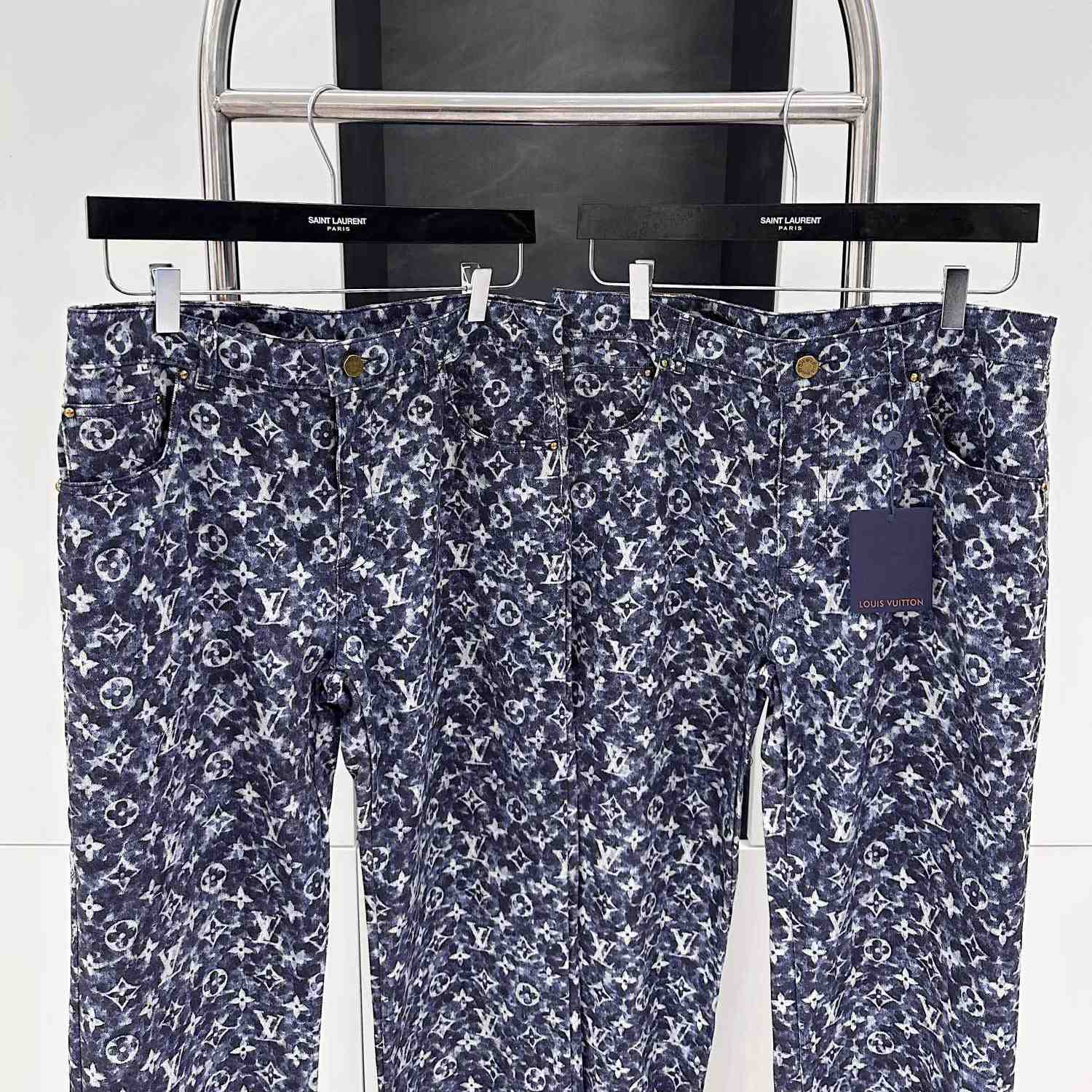 Louis Vuitton Monogram Printed Denim Jeans - FashionPlug
