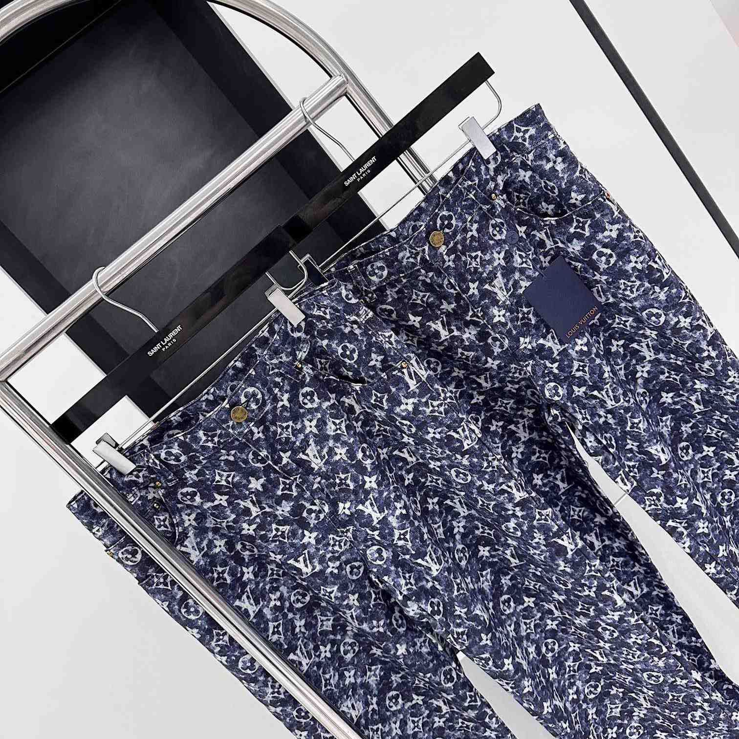Louis Vuitton Monogram Printed Denim Jeans - FashionPlug